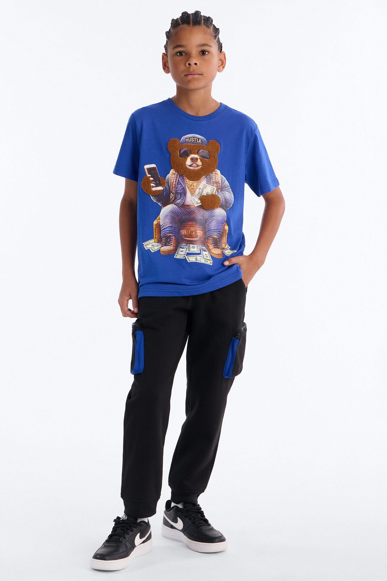 Mini Money Keeps Flowing Jogger Pant Set - Blue/combo