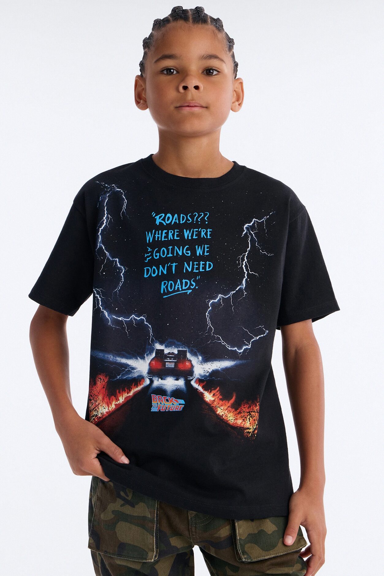 Mini Back To The Future Roads Oversized Short Sleeve Tee - Black