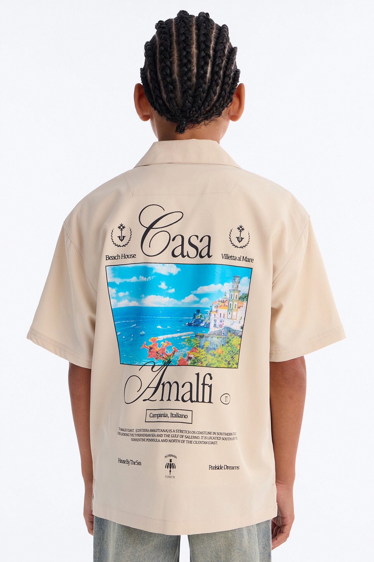 Mini Casa Box Graphic Button Up Shirt - Off White