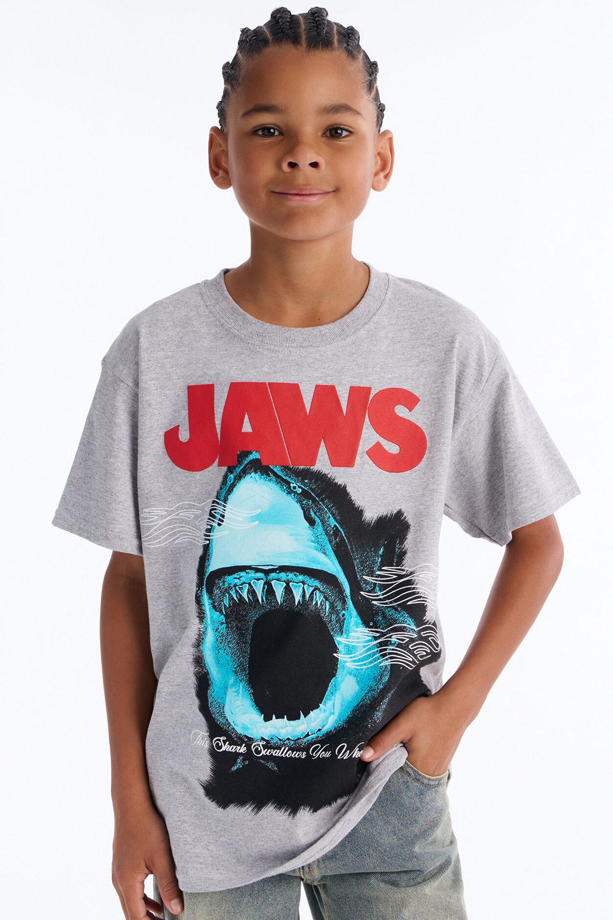 Mini Jaws Gonna Need A Bigger Boat Short Sleeve Tee - Grey