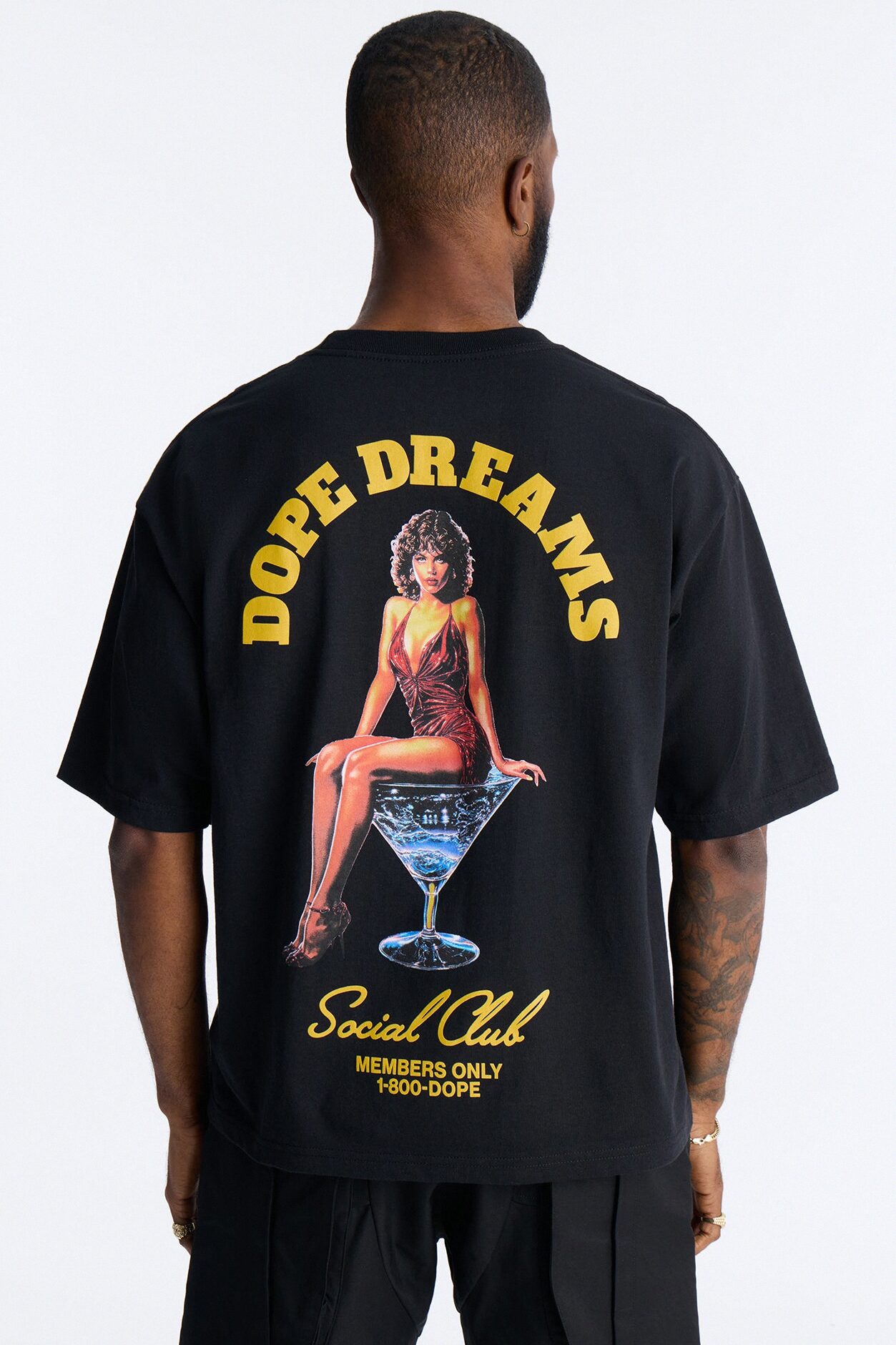 Dope Dreams Social Club Boxy Short Sleeve Tee - Black