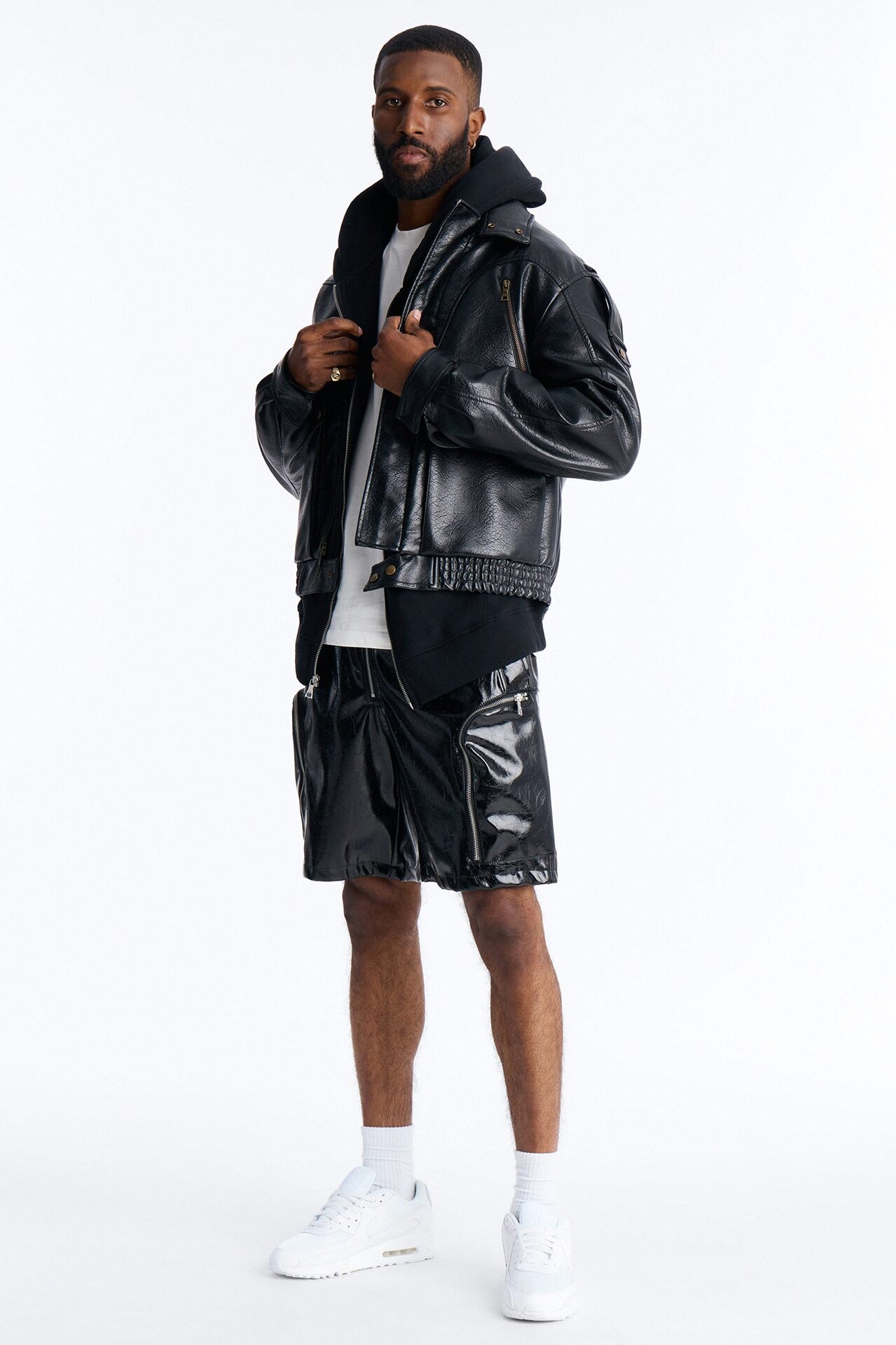 Relaxed Concordia Faux Leather Short - Black