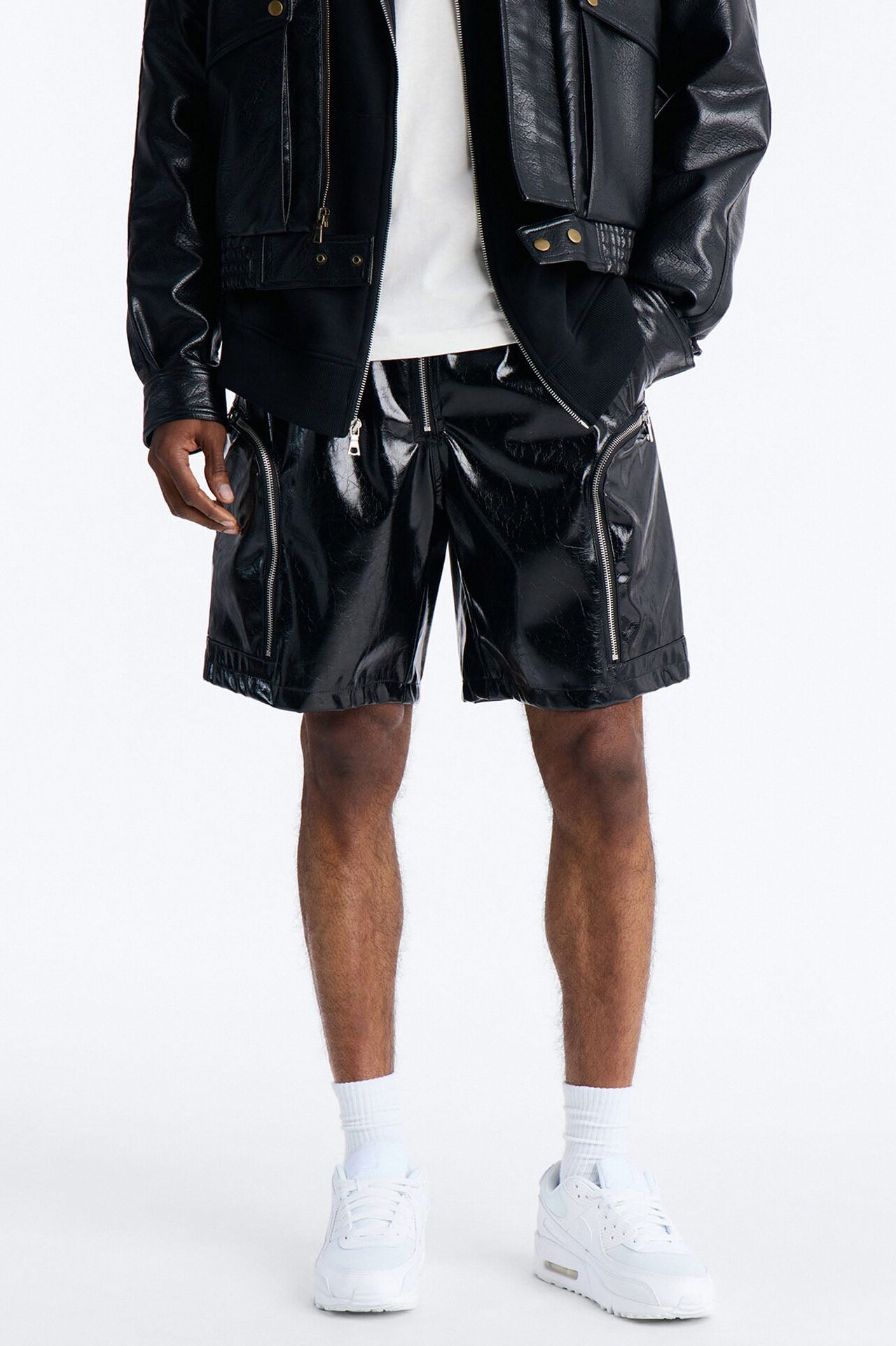 Relaxed Concordia Faux Leather Short - Black
