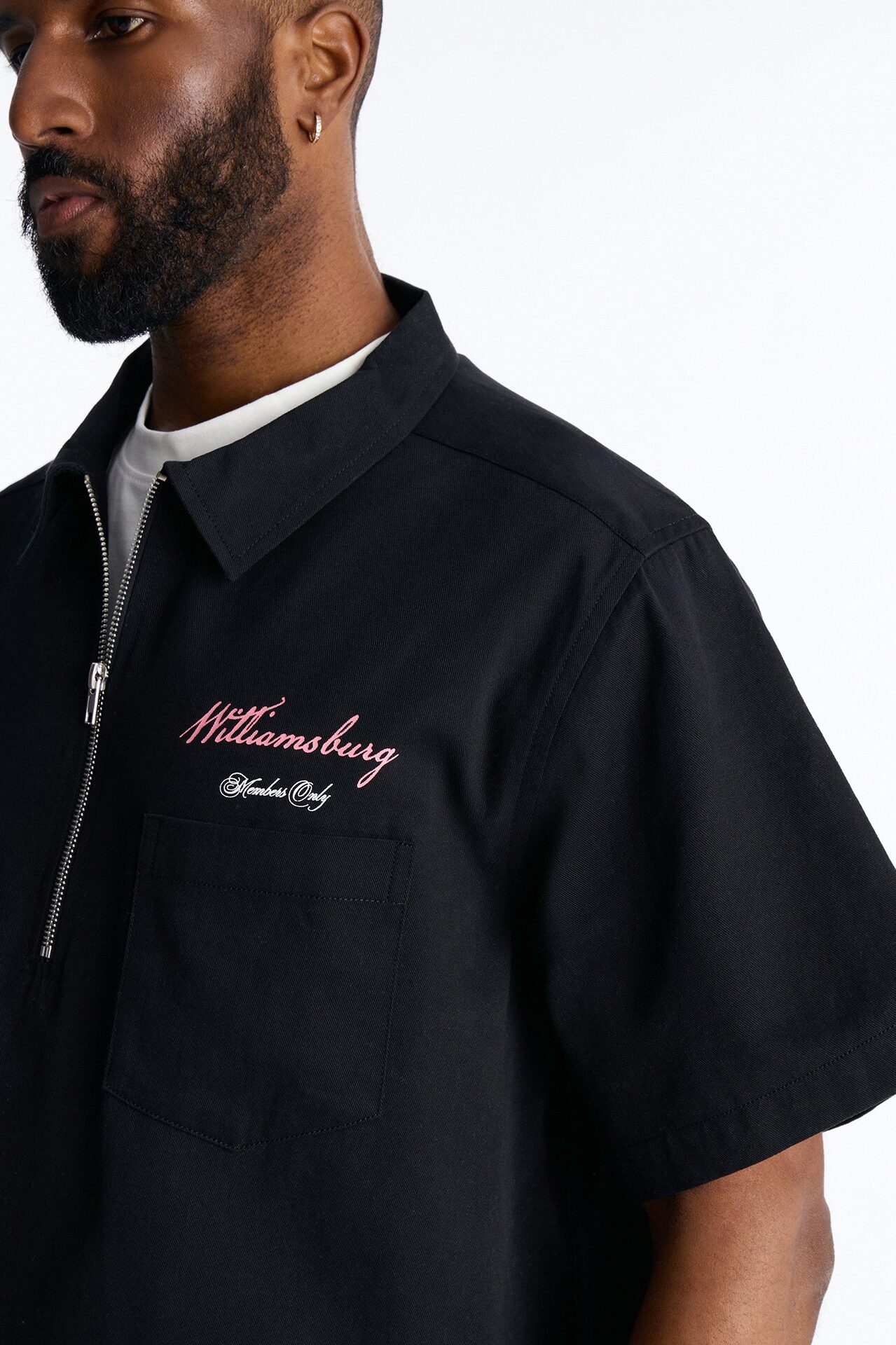 Galleries Half Zip Tee Shirt - Black