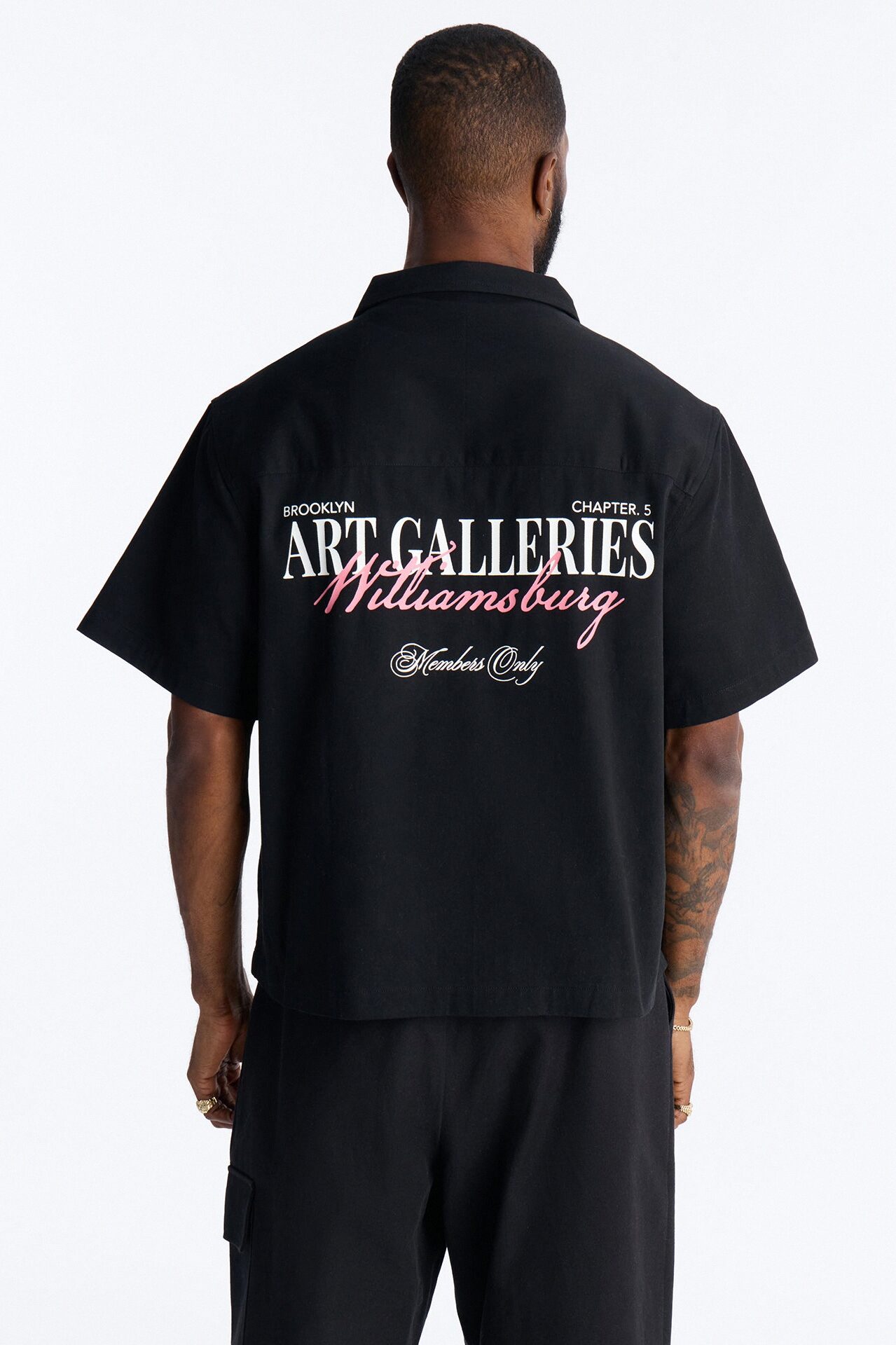 Galleries Half Zip Tee Shirt - Black