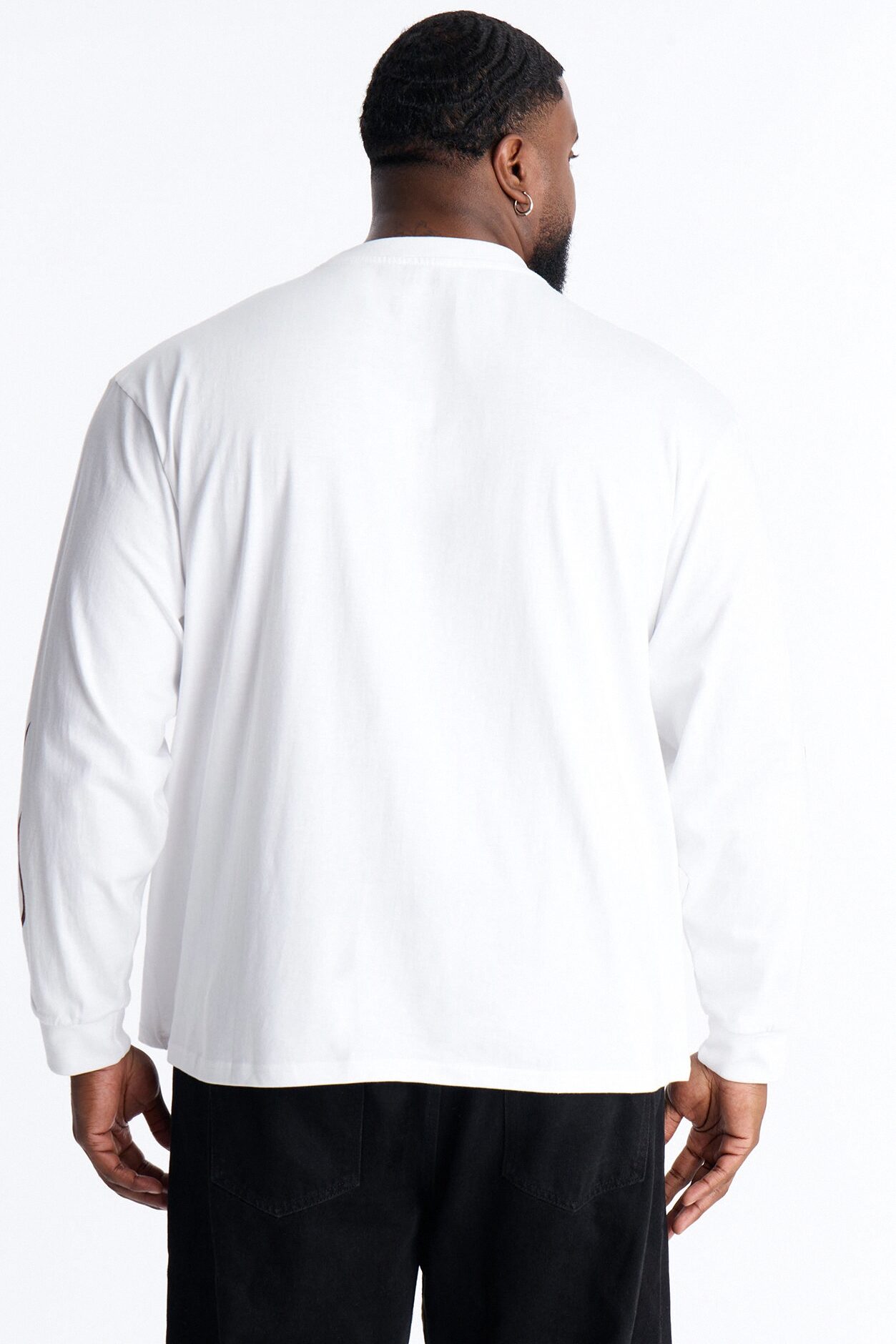 American Custom Motorcycle Oversized Long Sleeve Tee - White