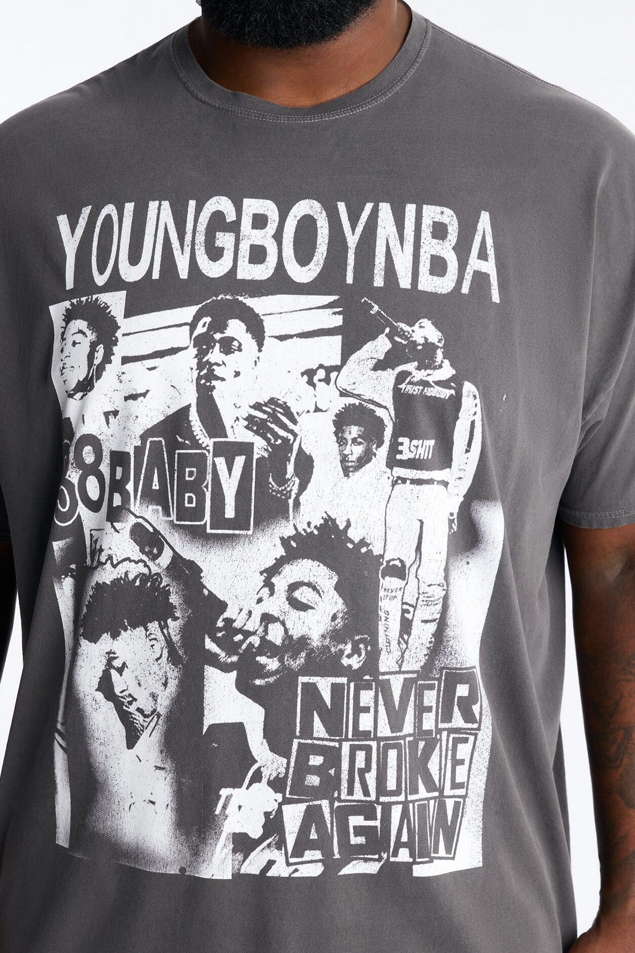 Youngboy NBA Vintage Short Sleeve Tee - Charcoal