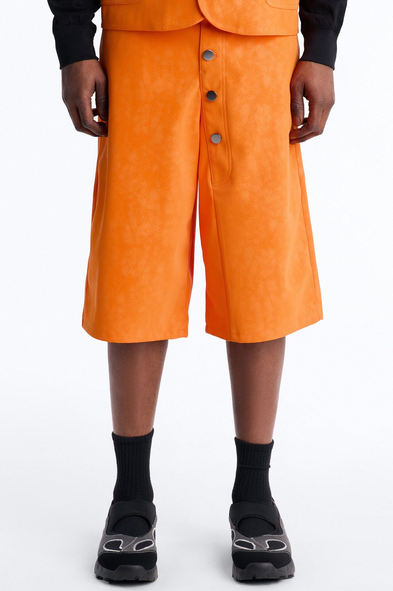 Baggy Rebel Hyde Faux Leather Short - Orange