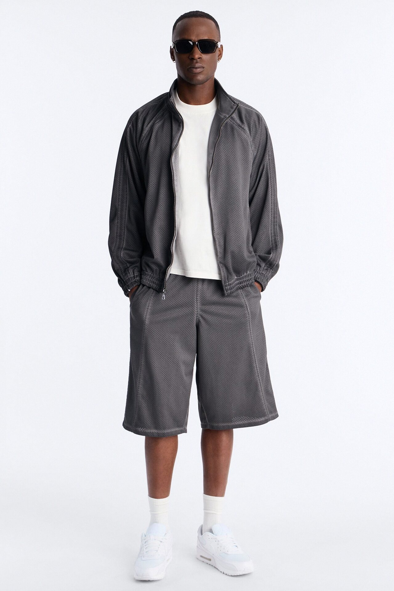 Baggy Dirty Washed Heavyweight Short - Grey Mineral Wash