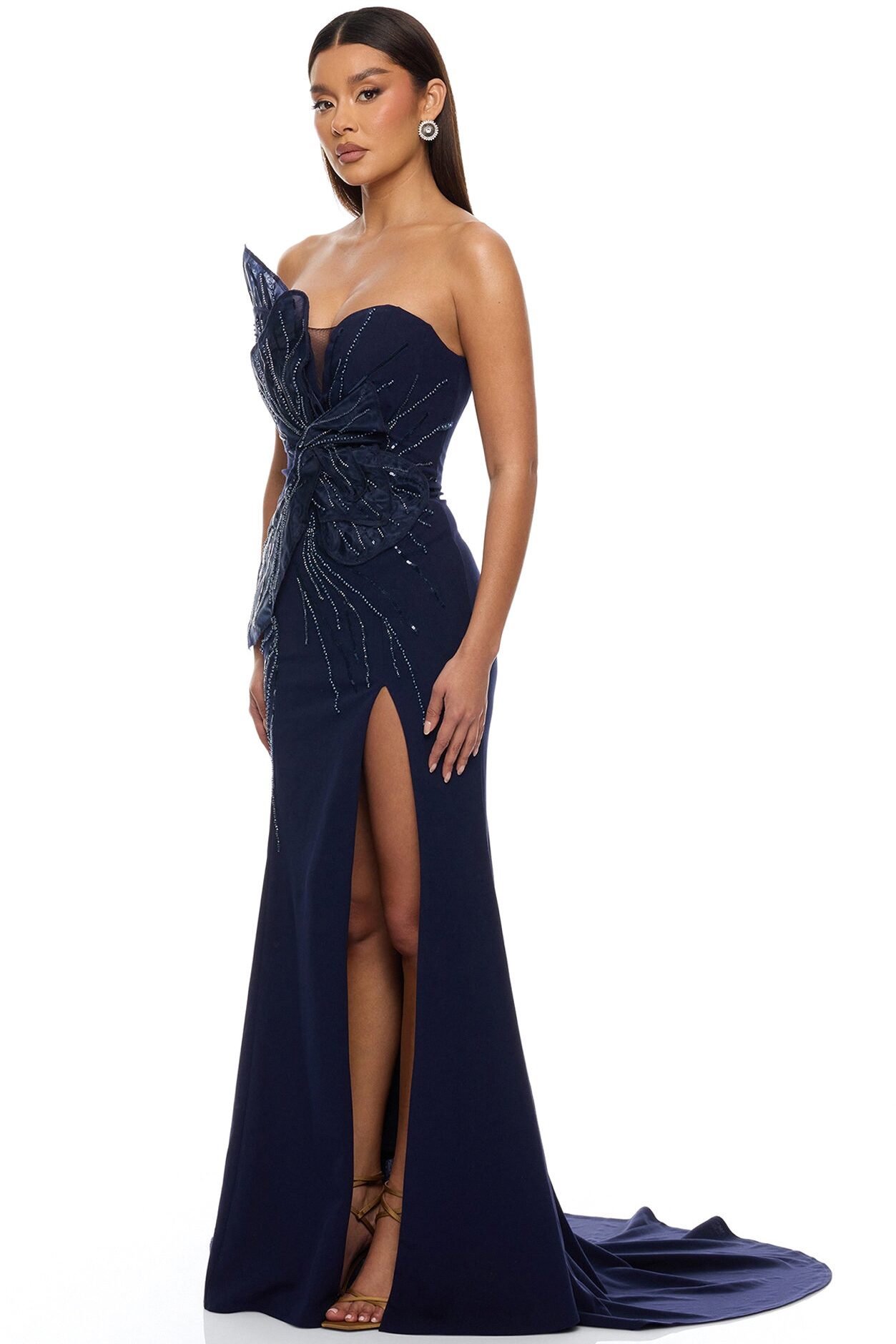 Katie Embellished Gown - Navy