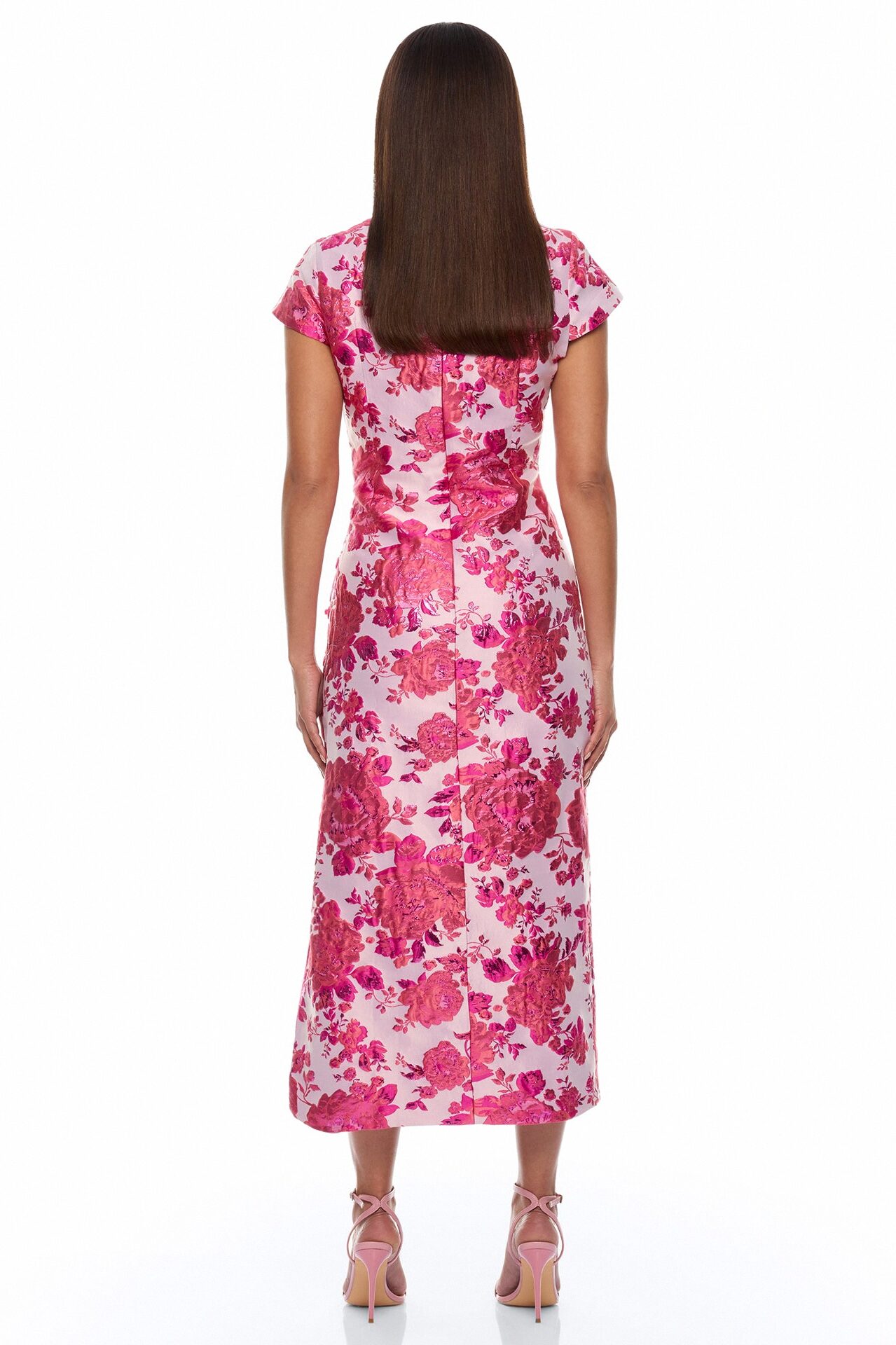 Modern Bloom Jacquard Maxi Dress - Pink/combo