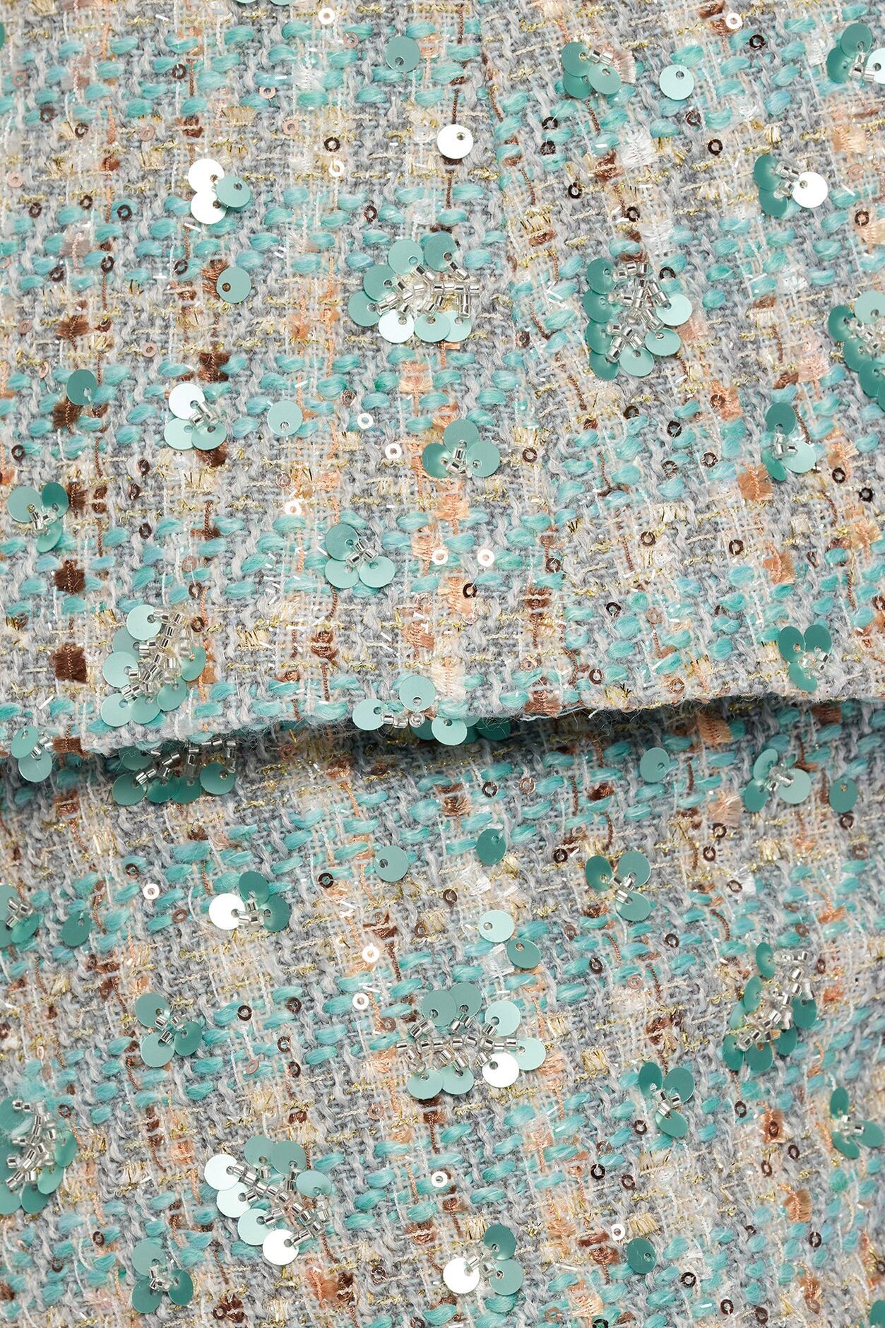 Maeve Embellished Tweed Short Set - Mint