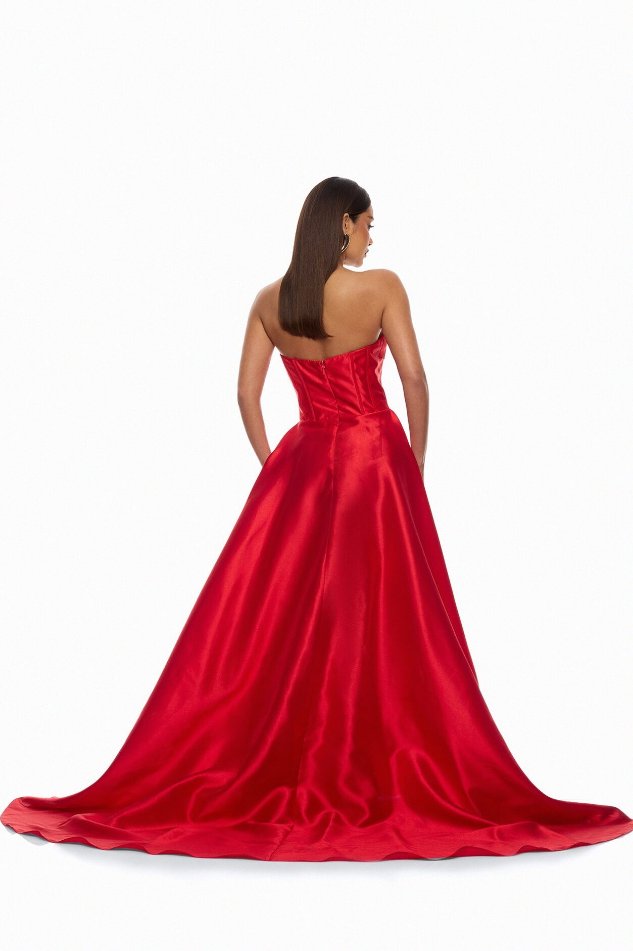 Swept Away Taffeta Gown - Red