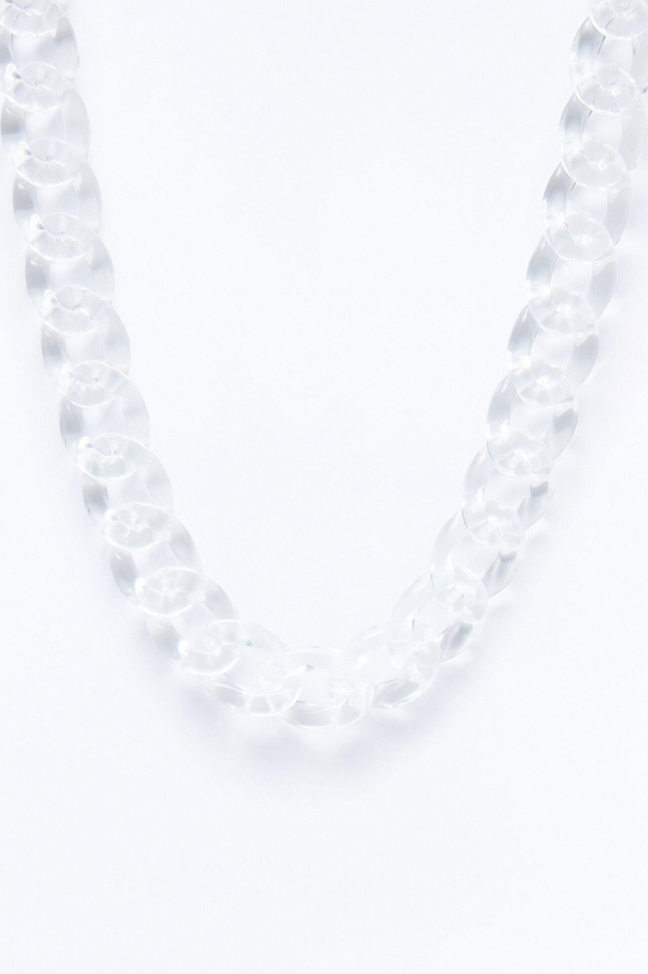 Thick Clear Cuban Chain Necklace - Clear