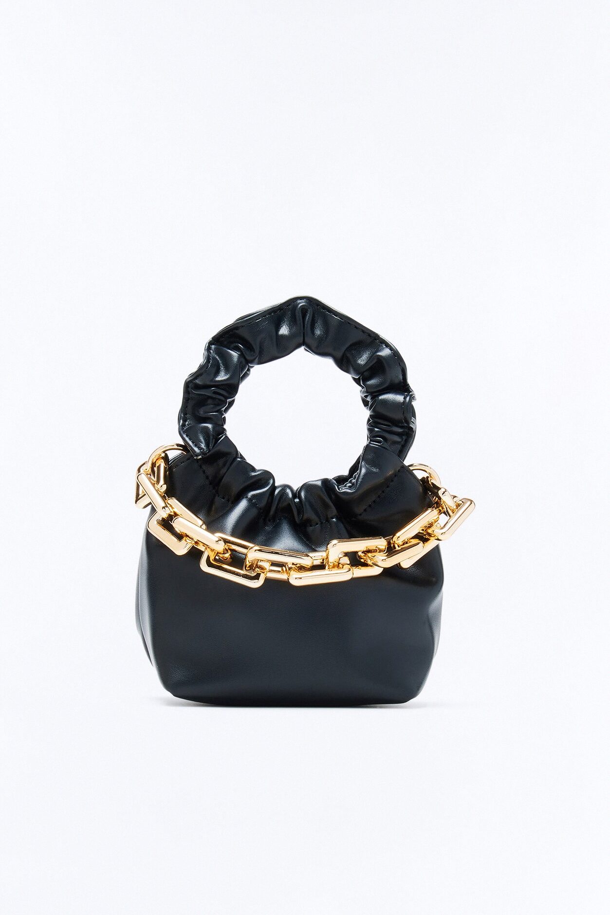 Just Mine Faux Leather Satchel Bag - Black