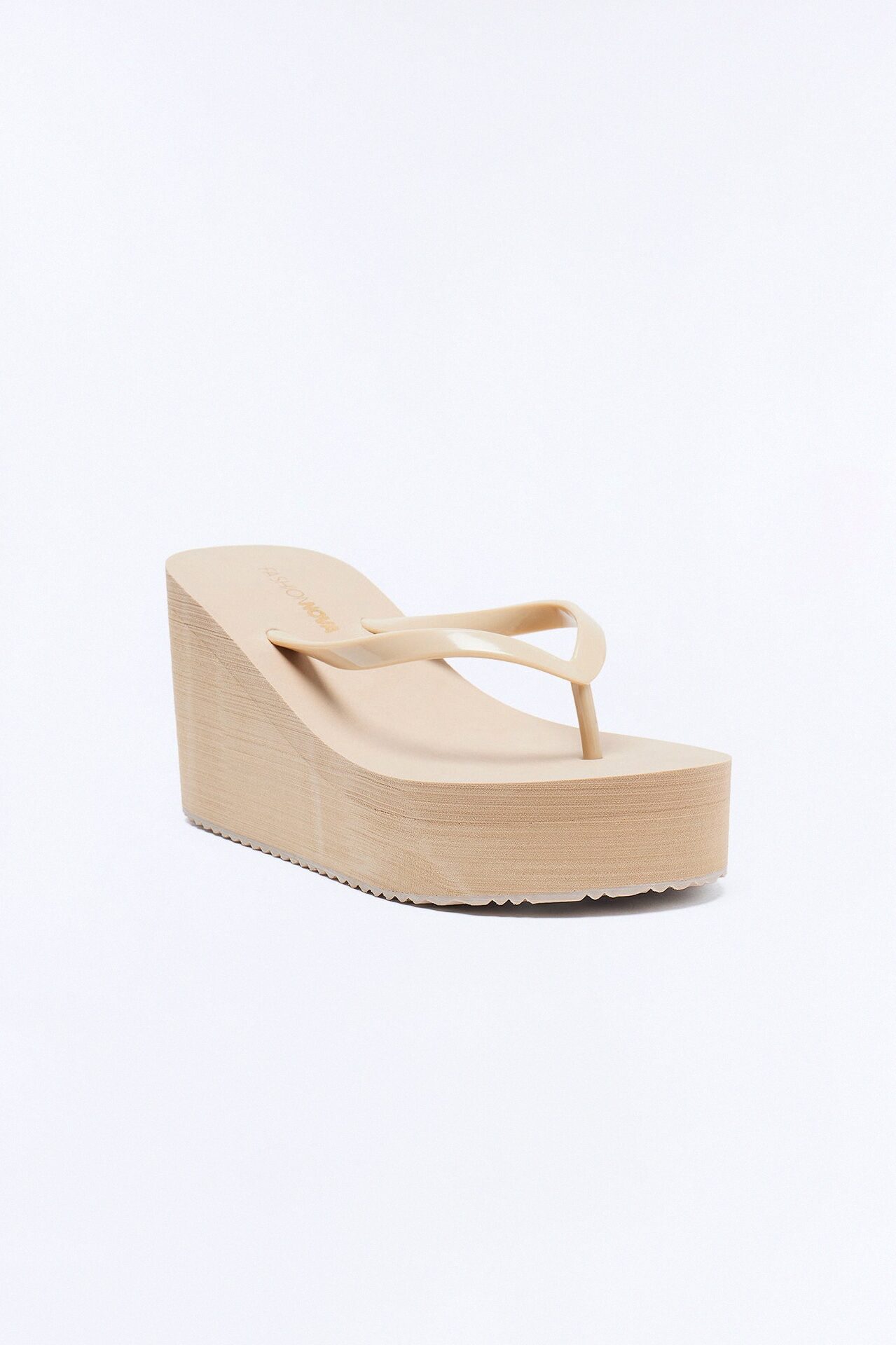 Saturday Thong Platform Wedges - Taupe