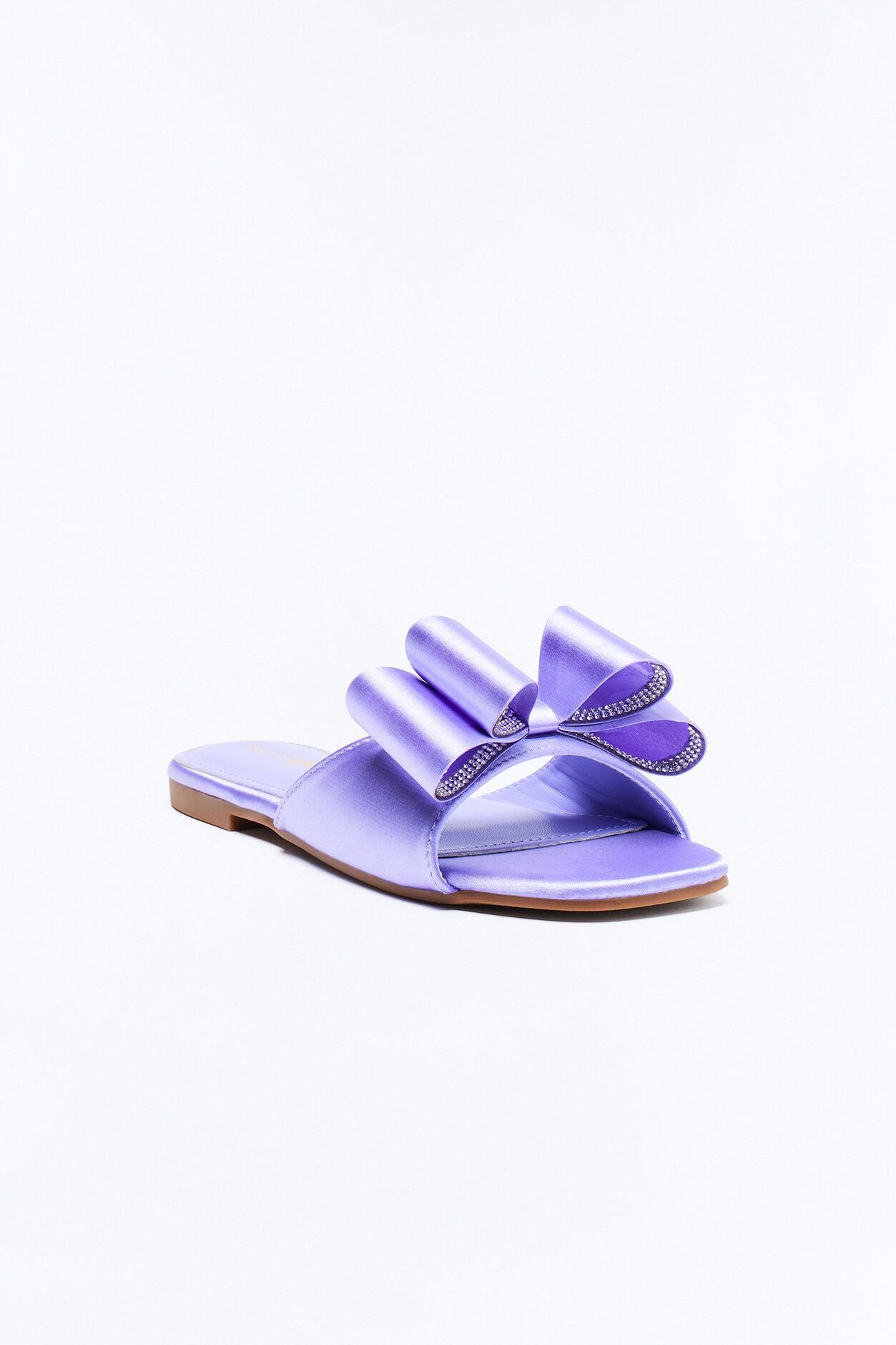 Loveliness Satin Bow Sandals - Lavender