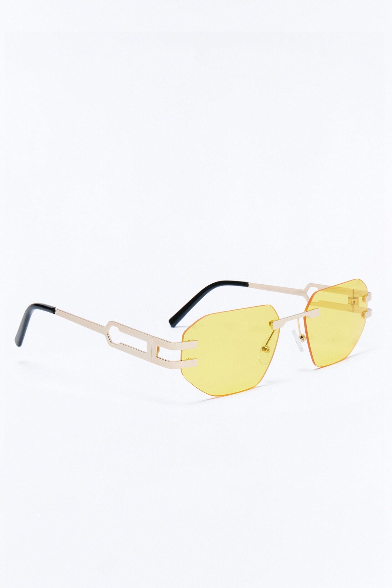 Statement Angular Sunglasses - Yellow