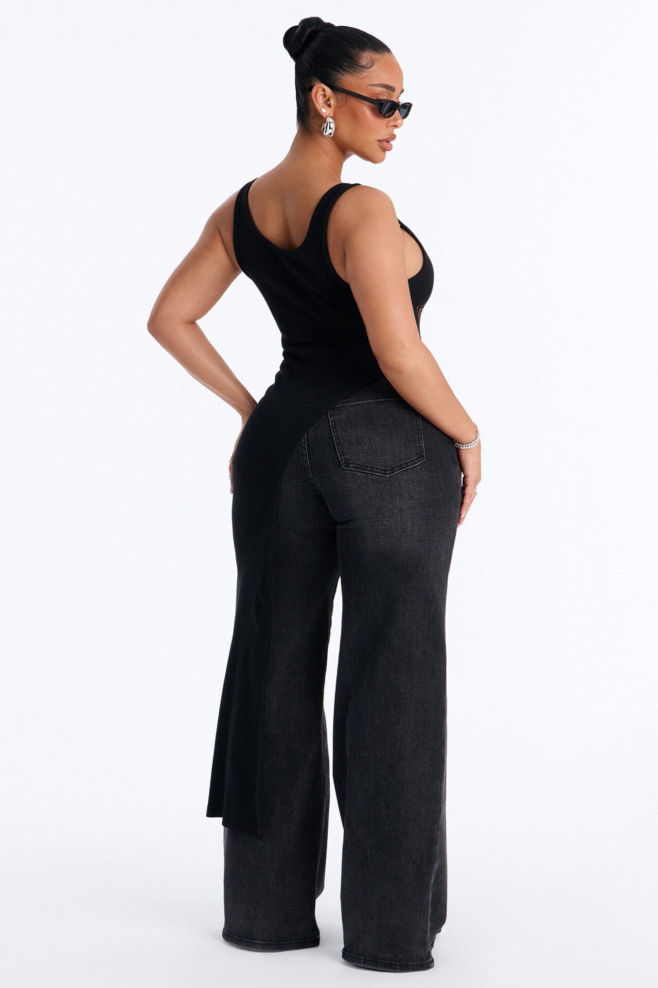 ACDC Long Asymmetrical Tank - Black