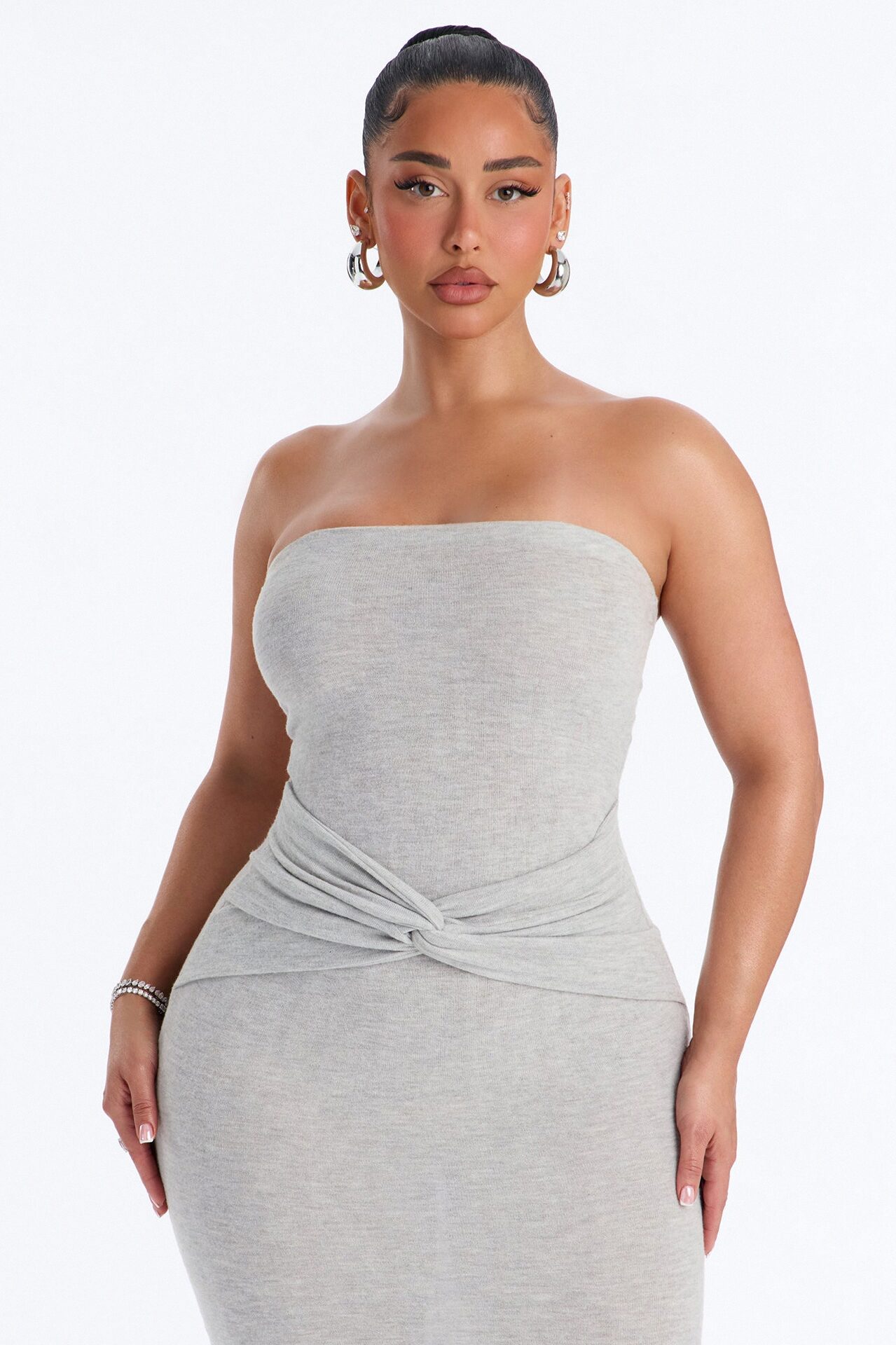 Witney Bolero Maxi Dress - Heather Grey
