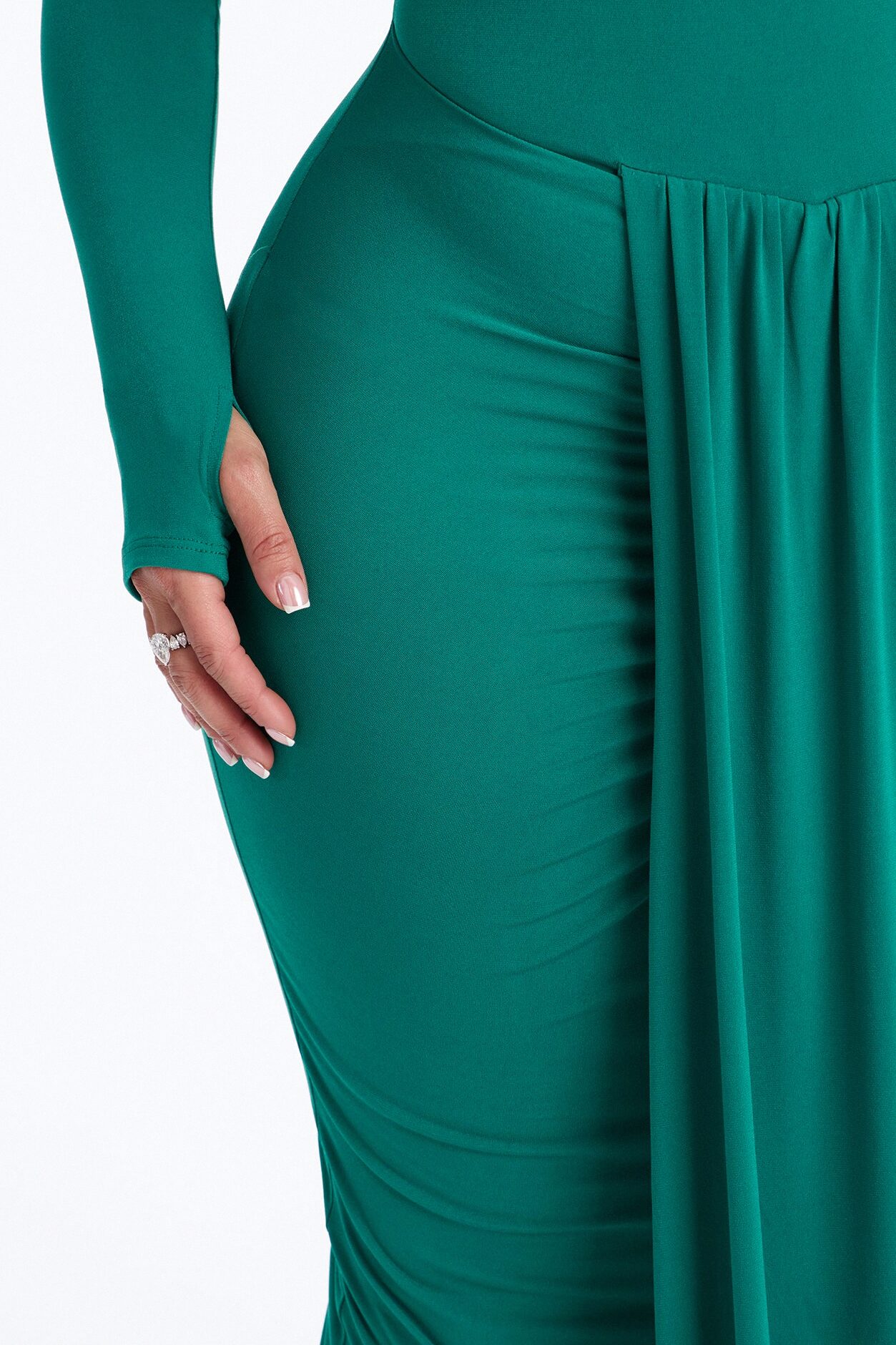Eloise Boat Neck Maxi Dress - Kelly Green