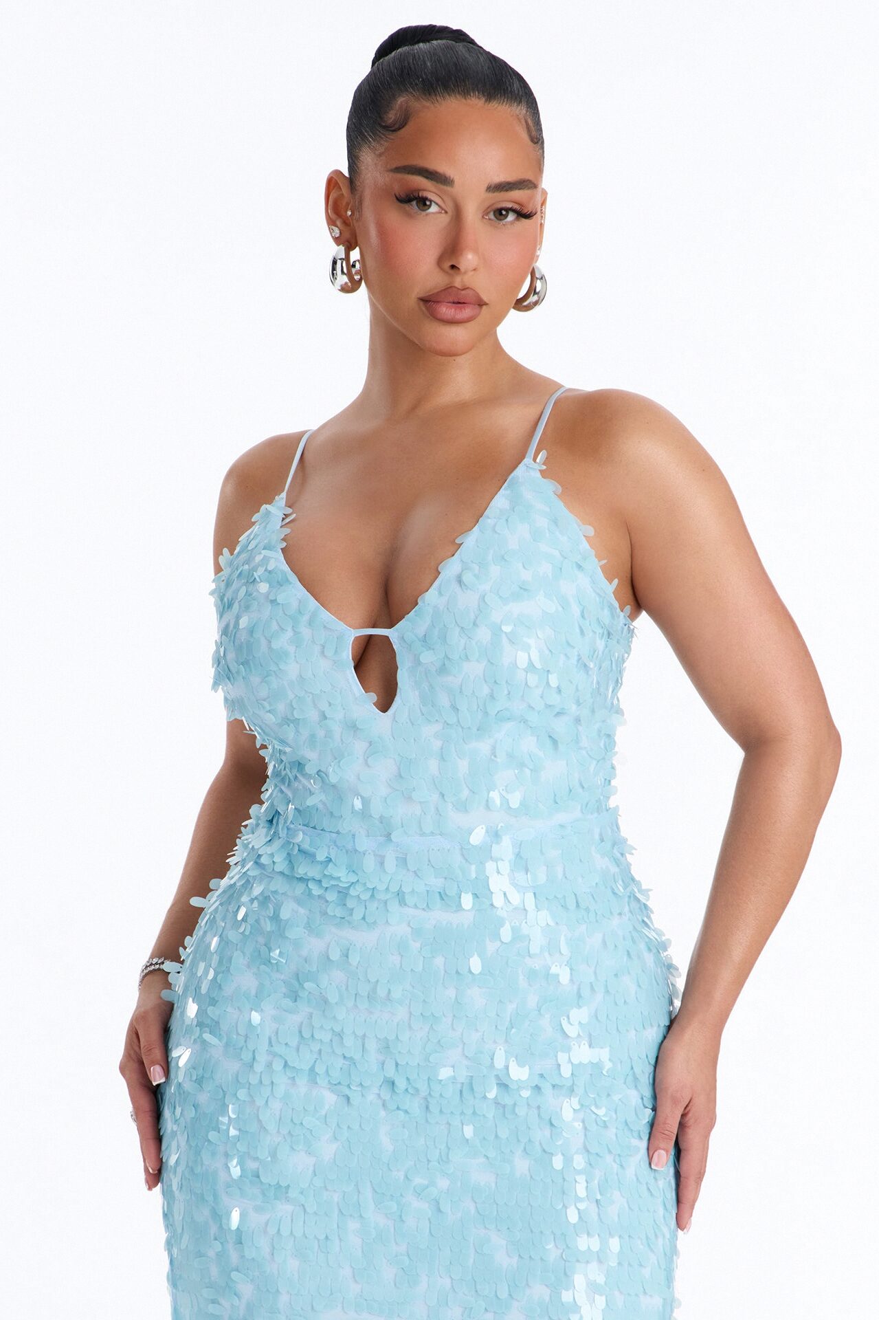 Ocean Eyes Sequin Gown - Light Blue