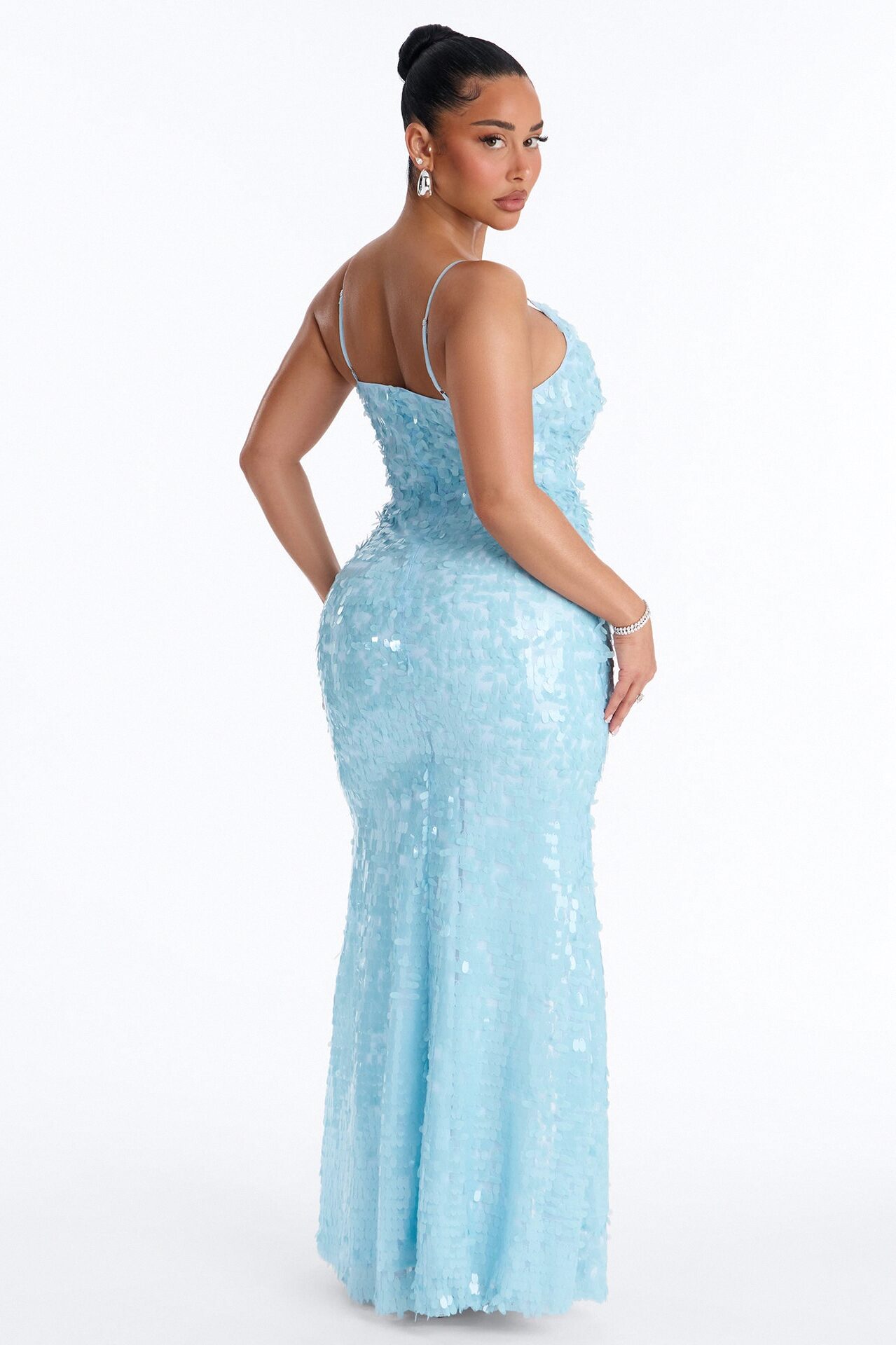 Ocean Eyes Sequin Gown - Light Blue