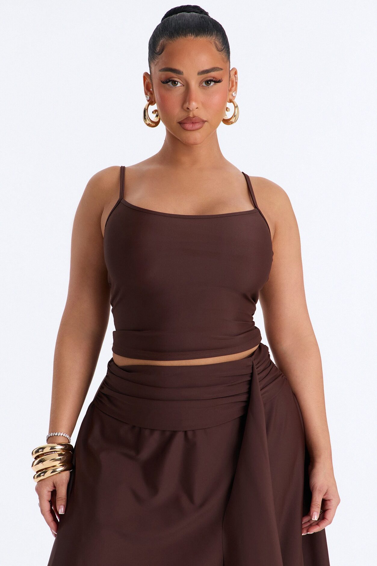 Megan Muse Skirt Set - Brown