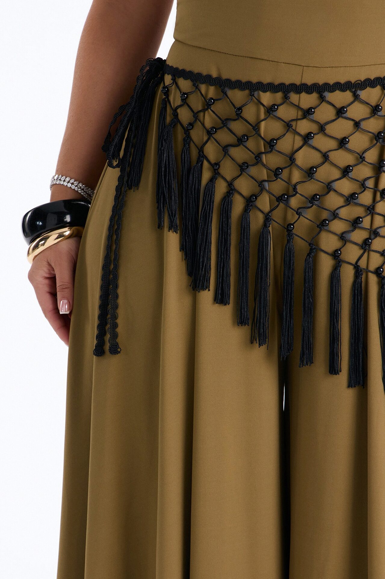 Effortless Daydream Jumpsuit And Scarf Set - Olive