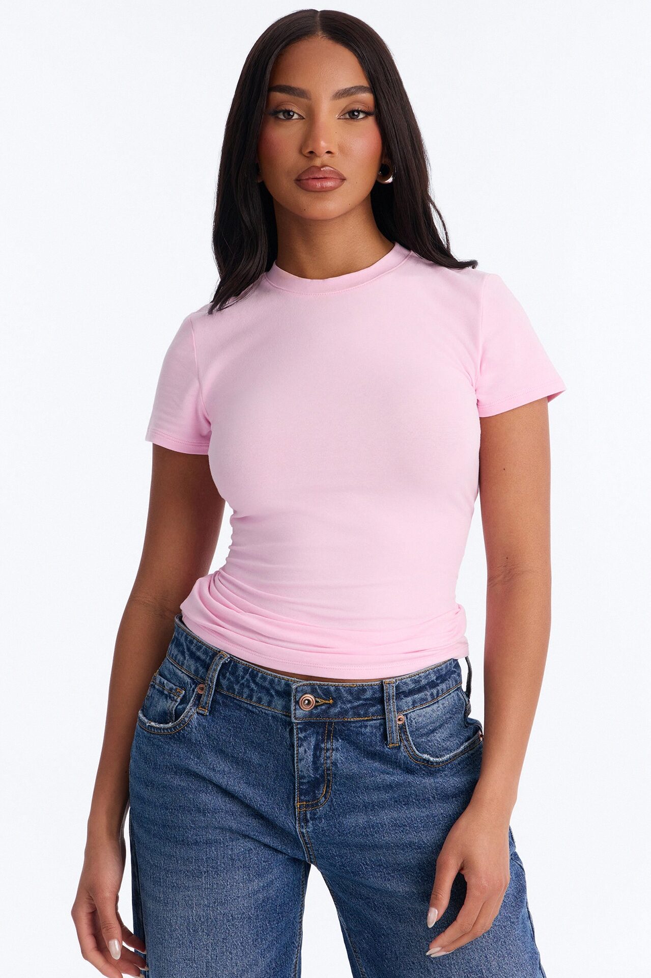 Camilla Classic Fit Crew Neck Tee - Light Pink