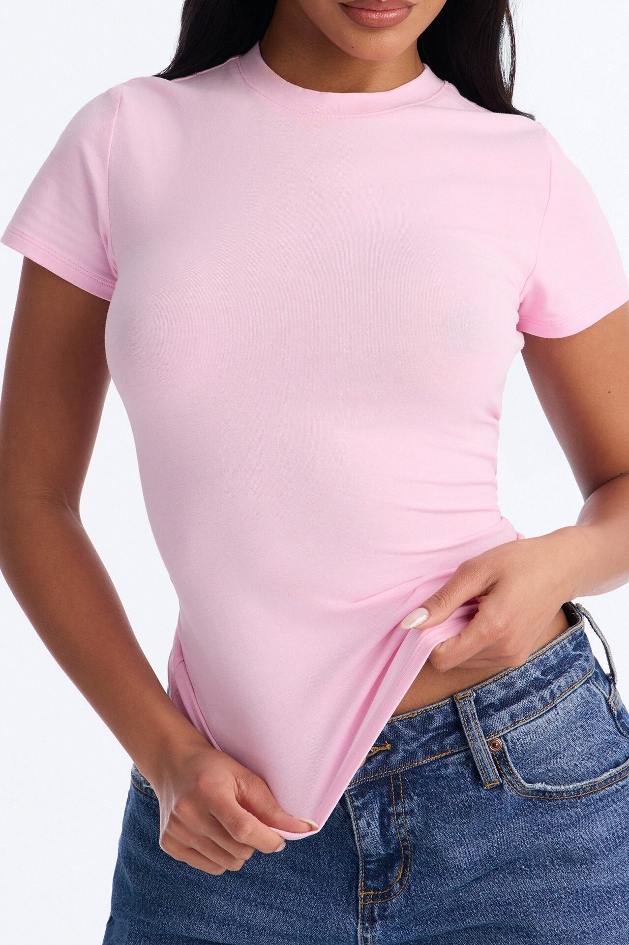 Camilla Classic Fit Crew Neck Tee - Light Pink