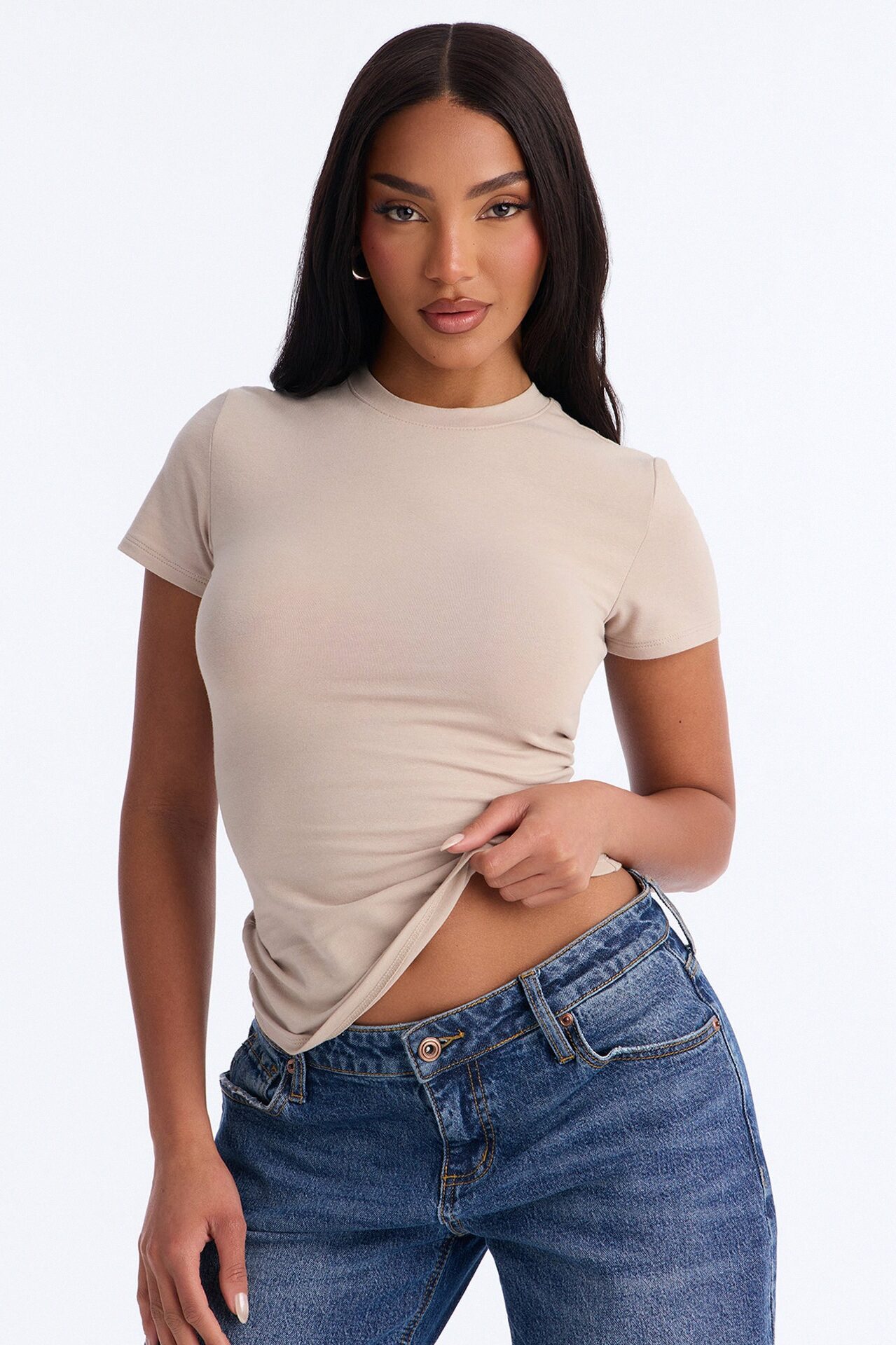 Camilla Classic Fit Crew Neck Tee - Stone