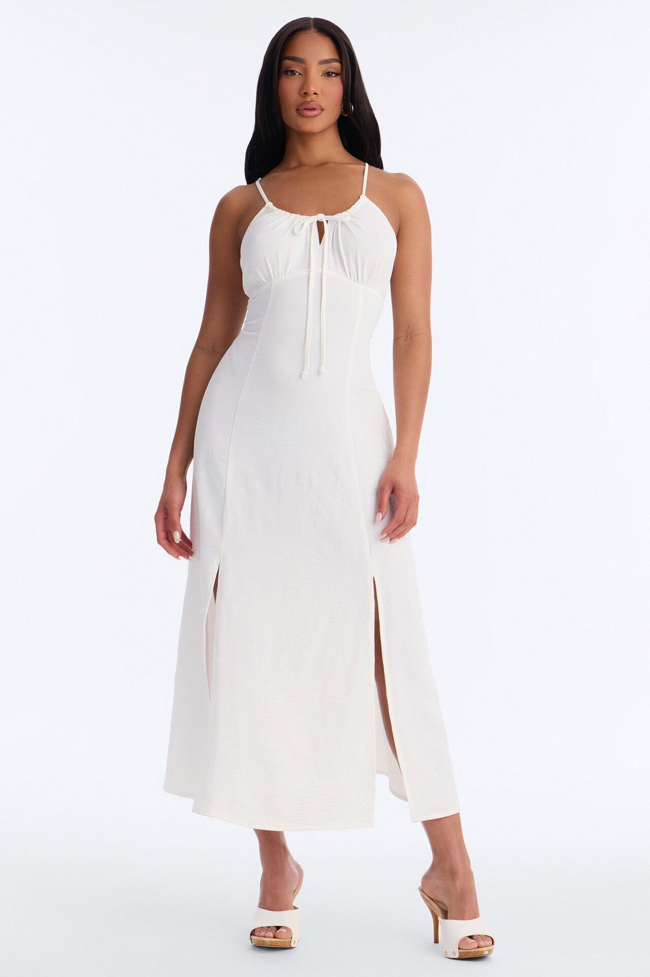 Sadie Sleeveless Airflow Maxi Dress - Cream