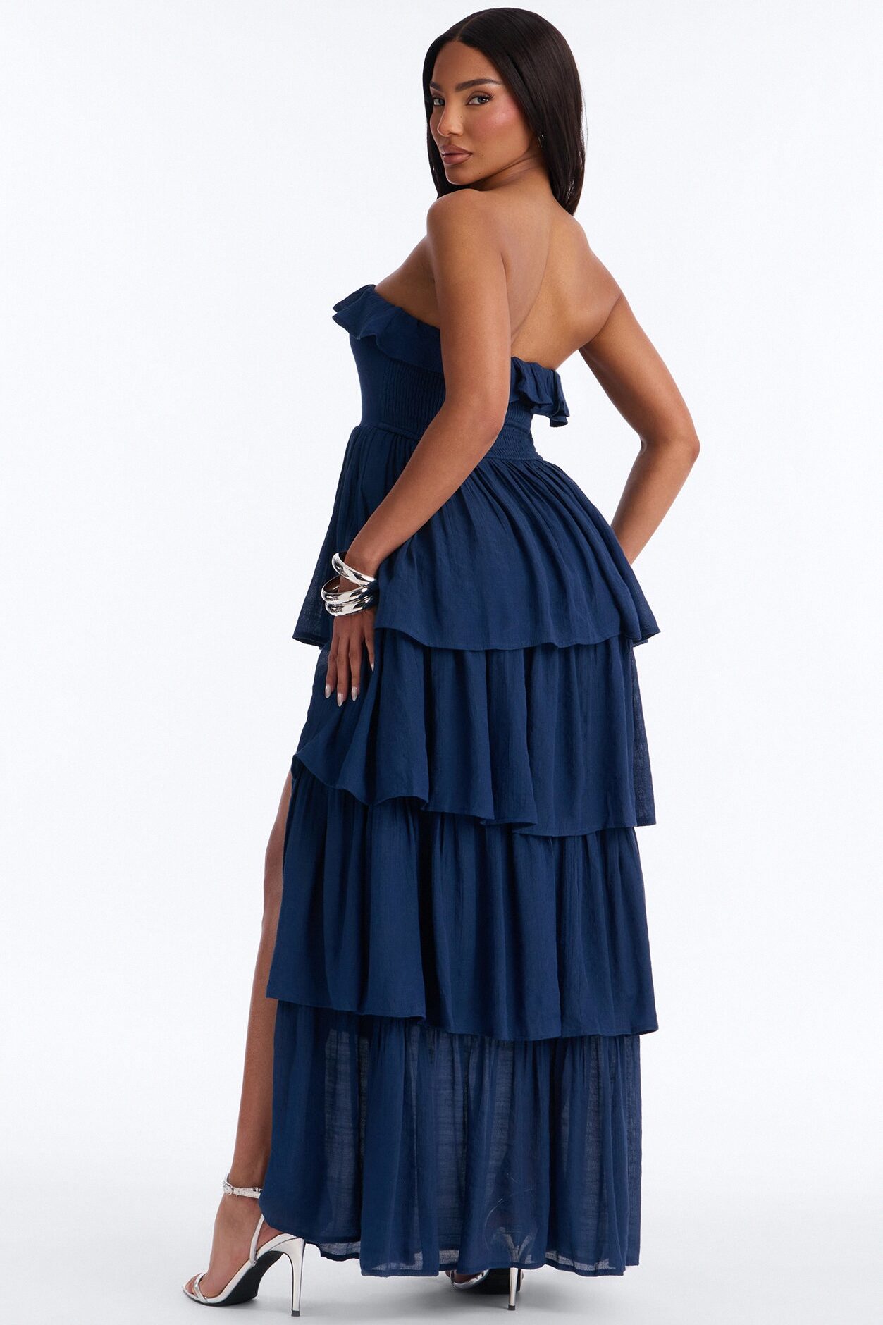 Tatum Tiered Strapless Maxi Dress - Navy