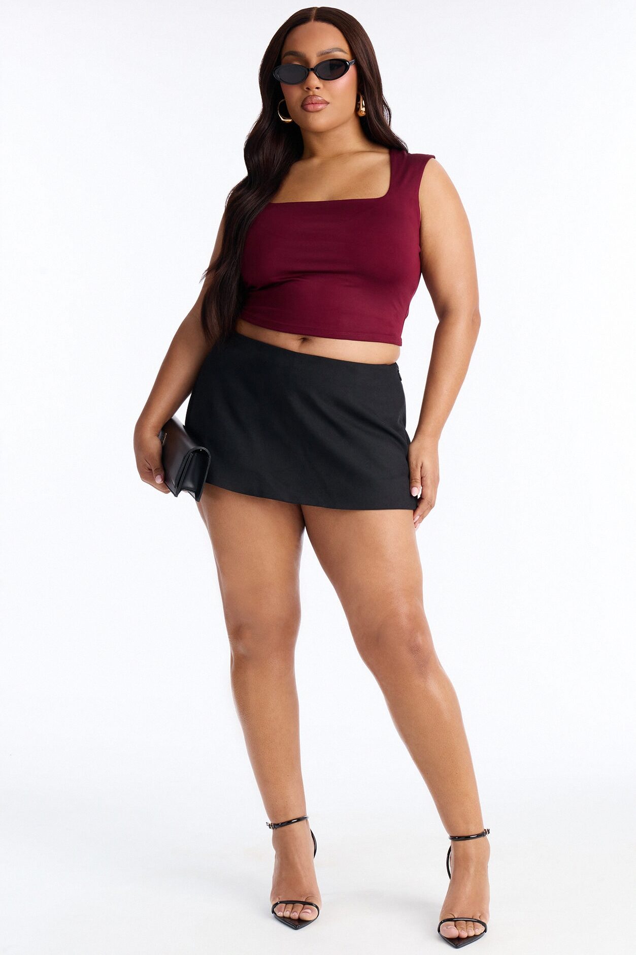 Lexi Linen Micro Mini Skort - Black