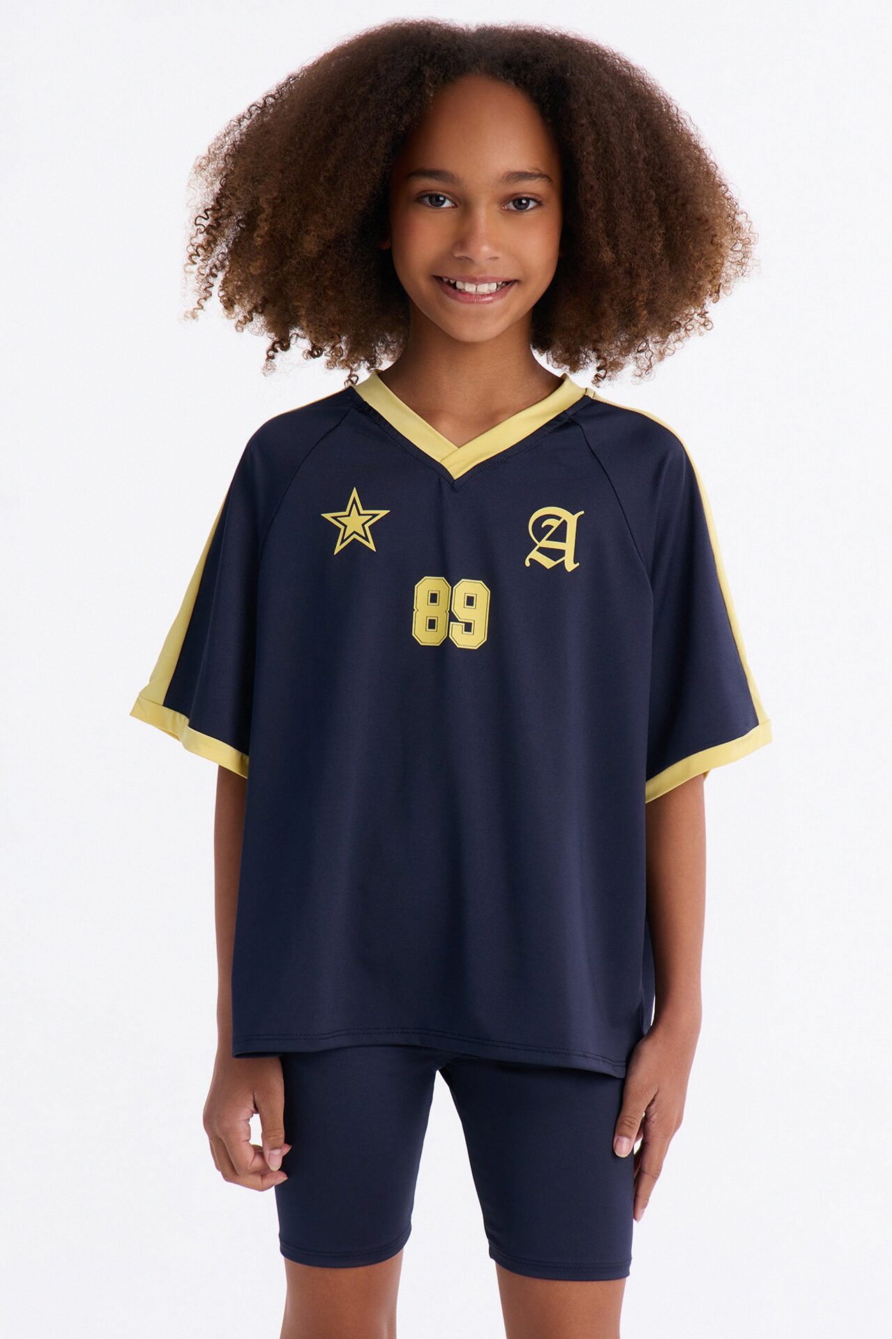 Mini Field Crush Biker Short Set - Navy