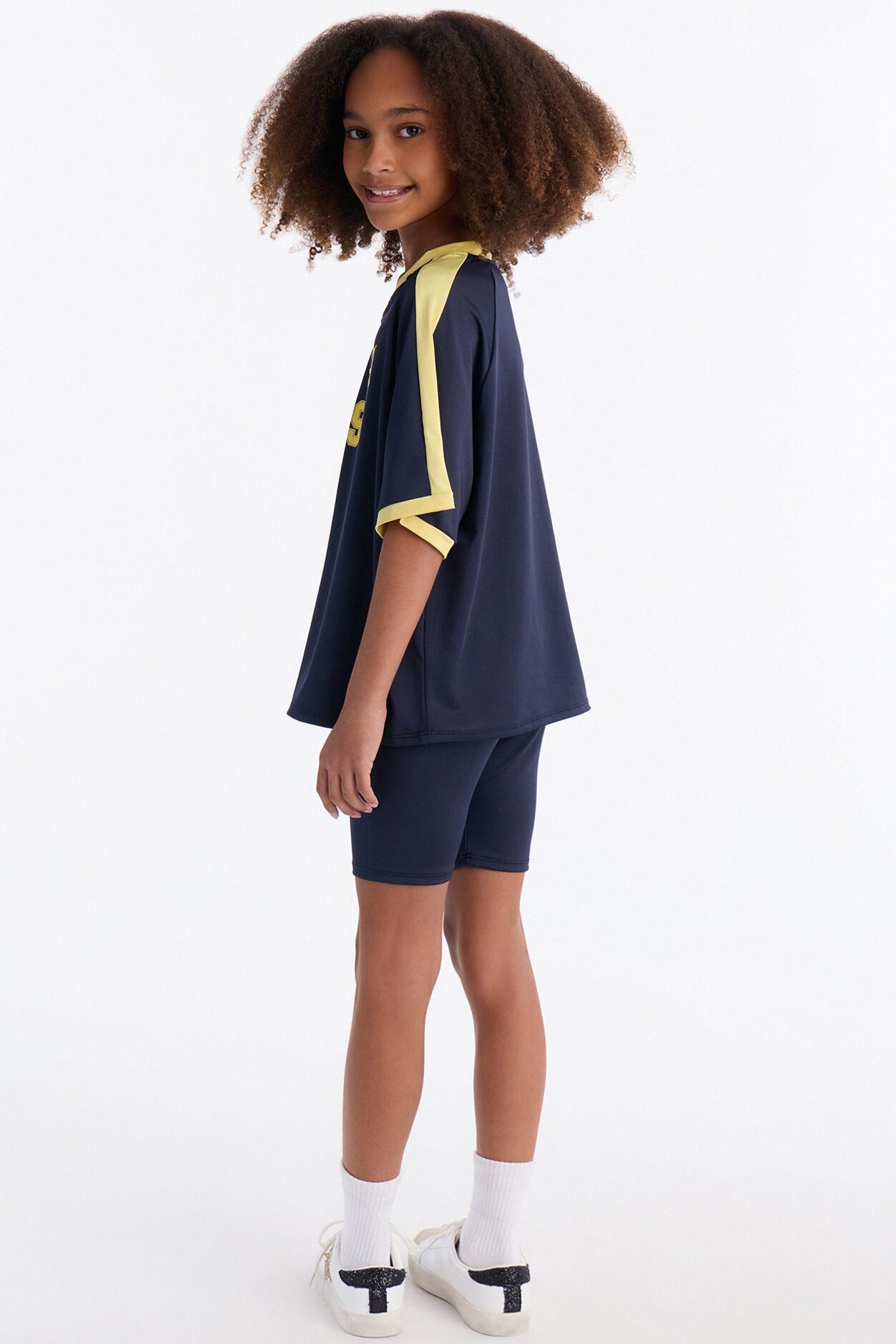 Mini Field Crush Biker Short Set - Navy