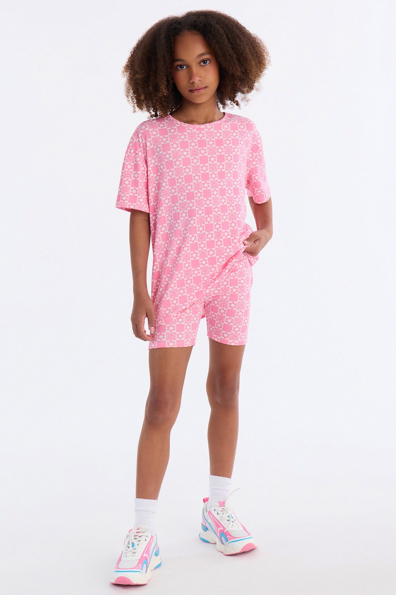 Mini All Smiles Short Set - Pink