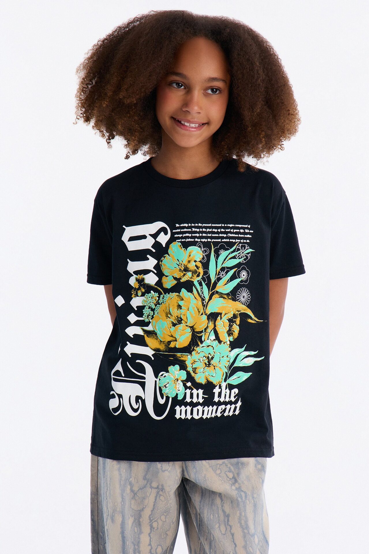 Mini Living In The Moment Short Sleeve Tee - Black