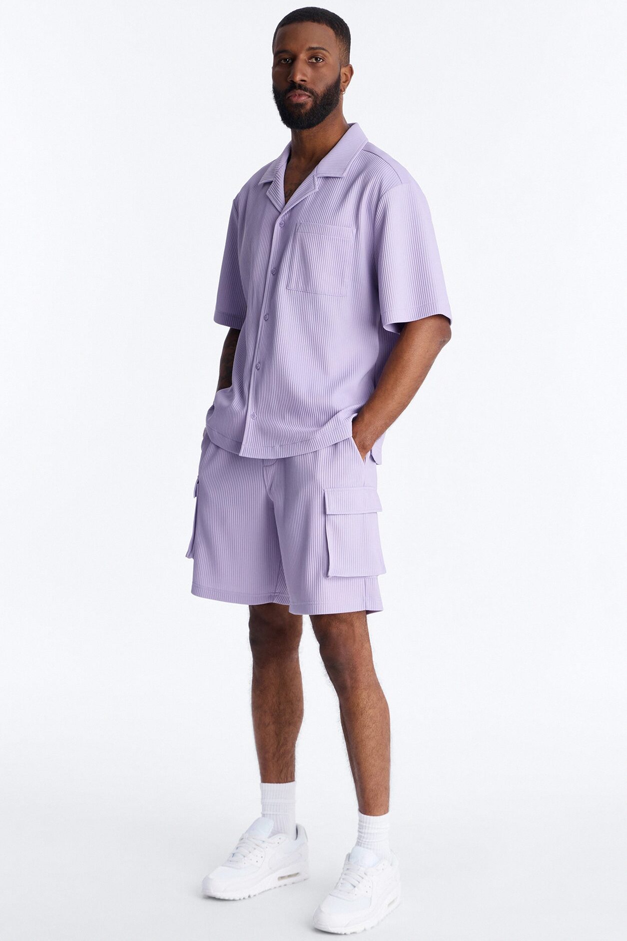 Show Up Relaxed Cargo Short - Lavender