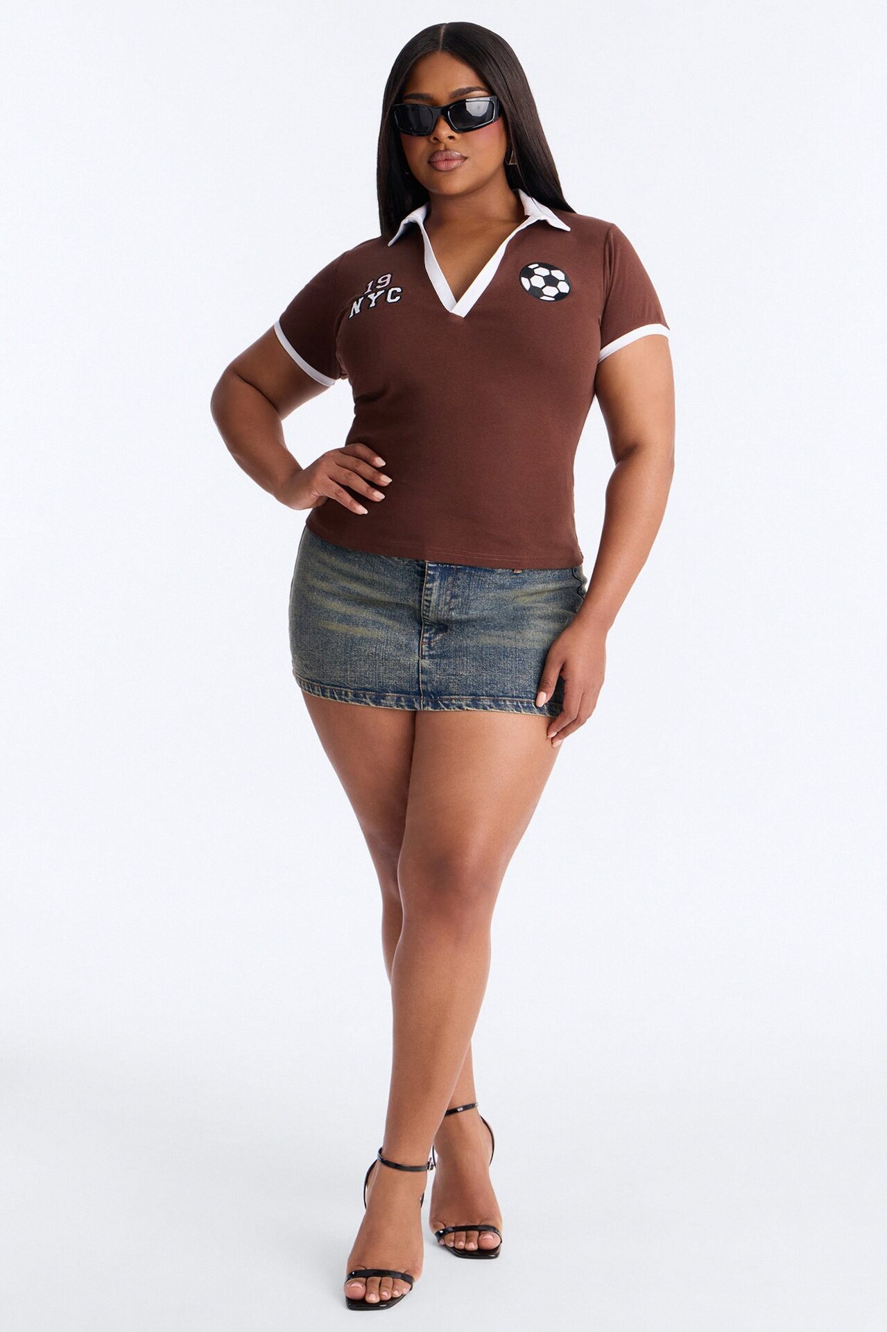 NYC Soccer Fitted Polo - Brown