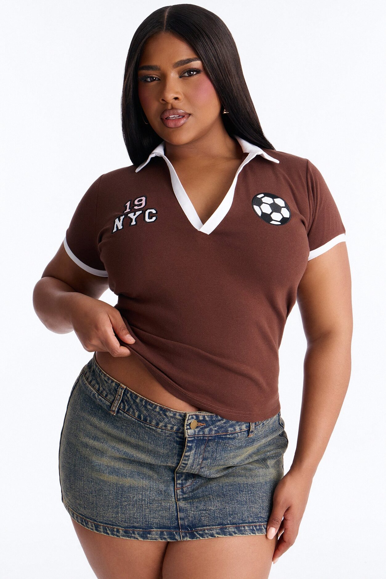 NYC Soccer Fitted Polo - Brown
