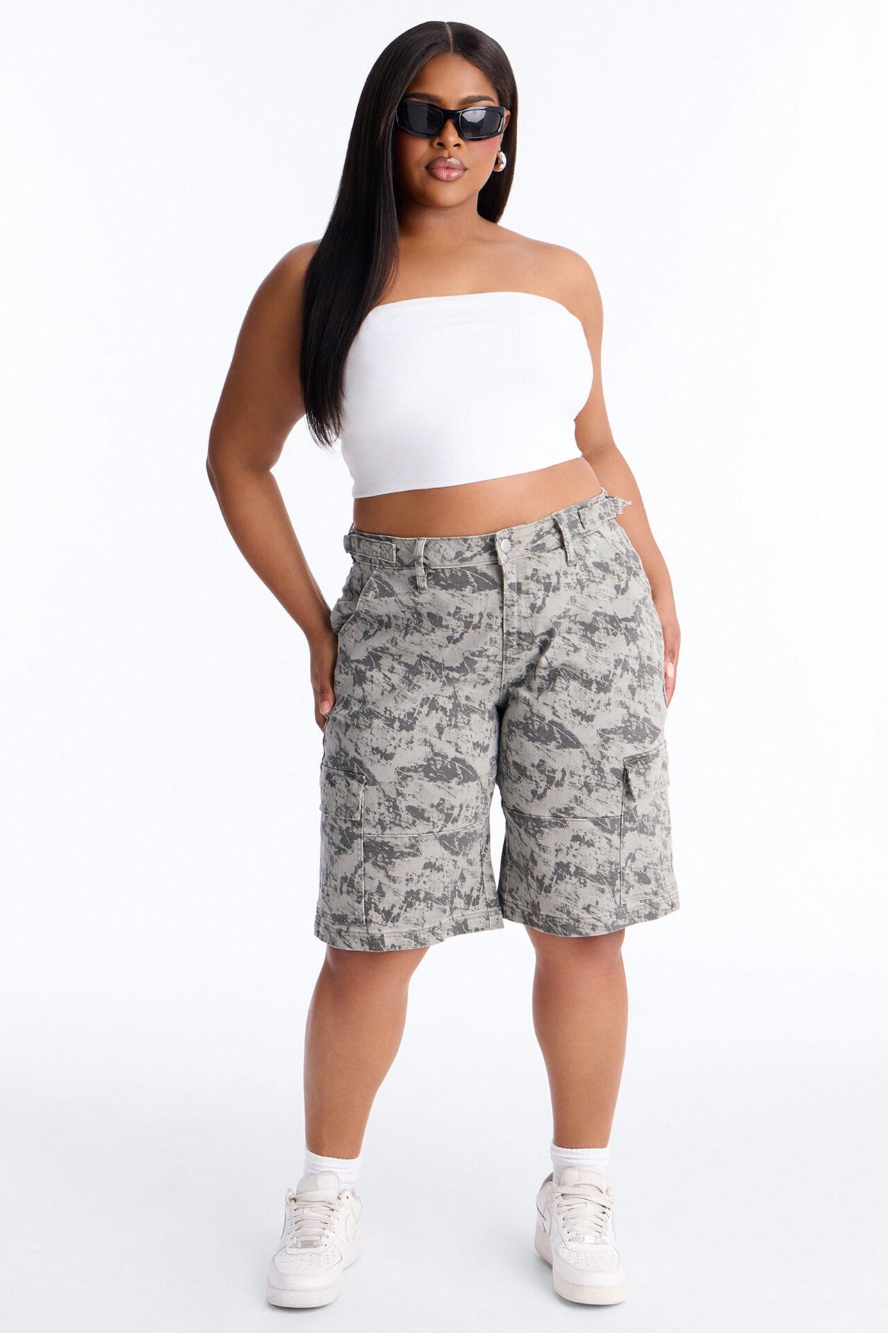 In Formation Camo Denim Jorts - Camouflage