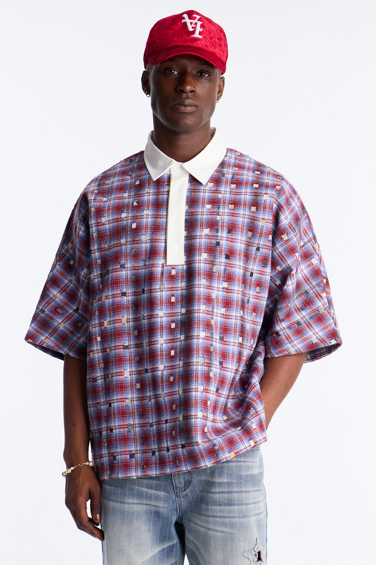 Oversized Desert Tempo Polo Shirt - Red