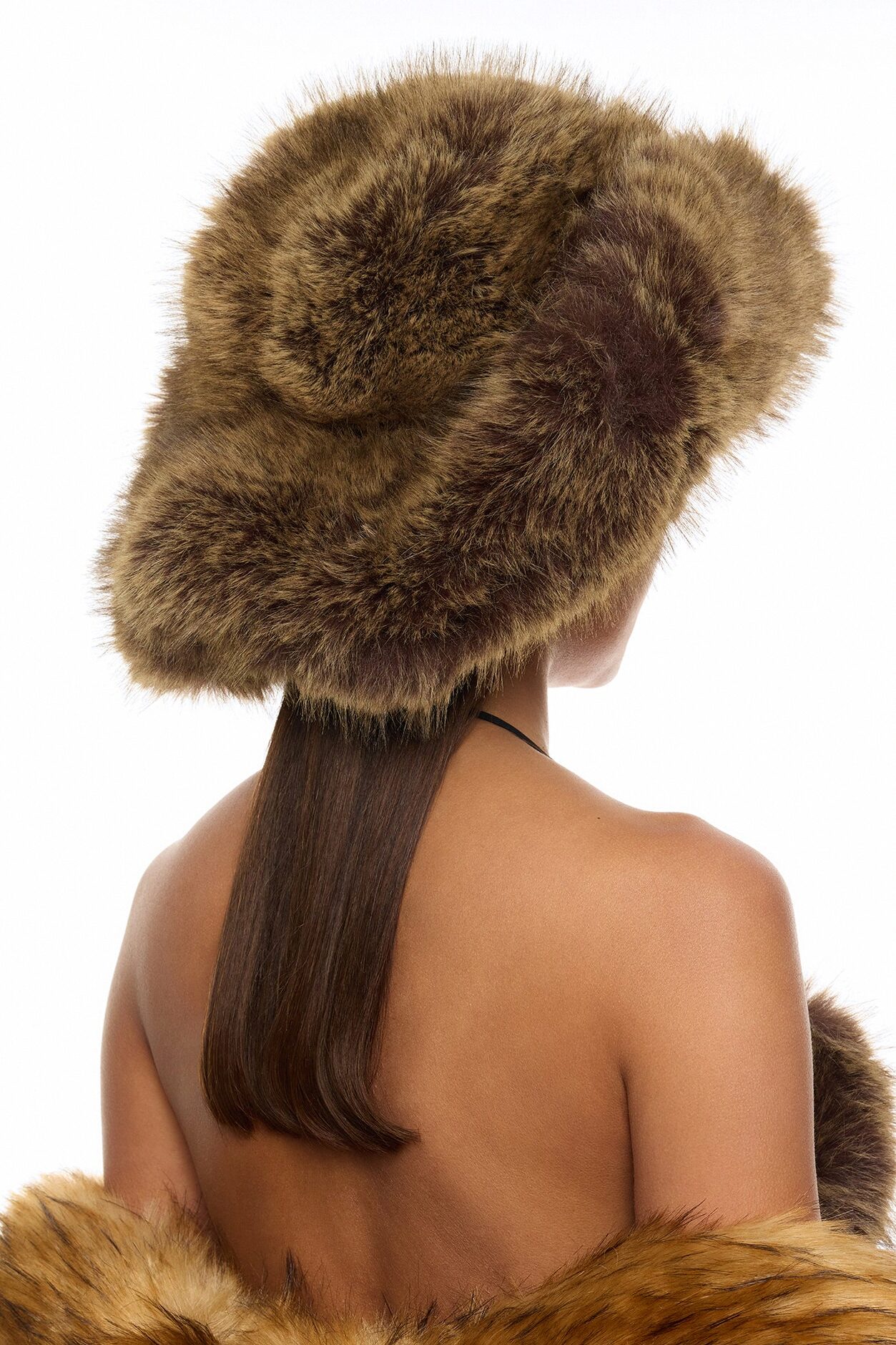 Zaria Faux Fur Cowboy Hat - Brown