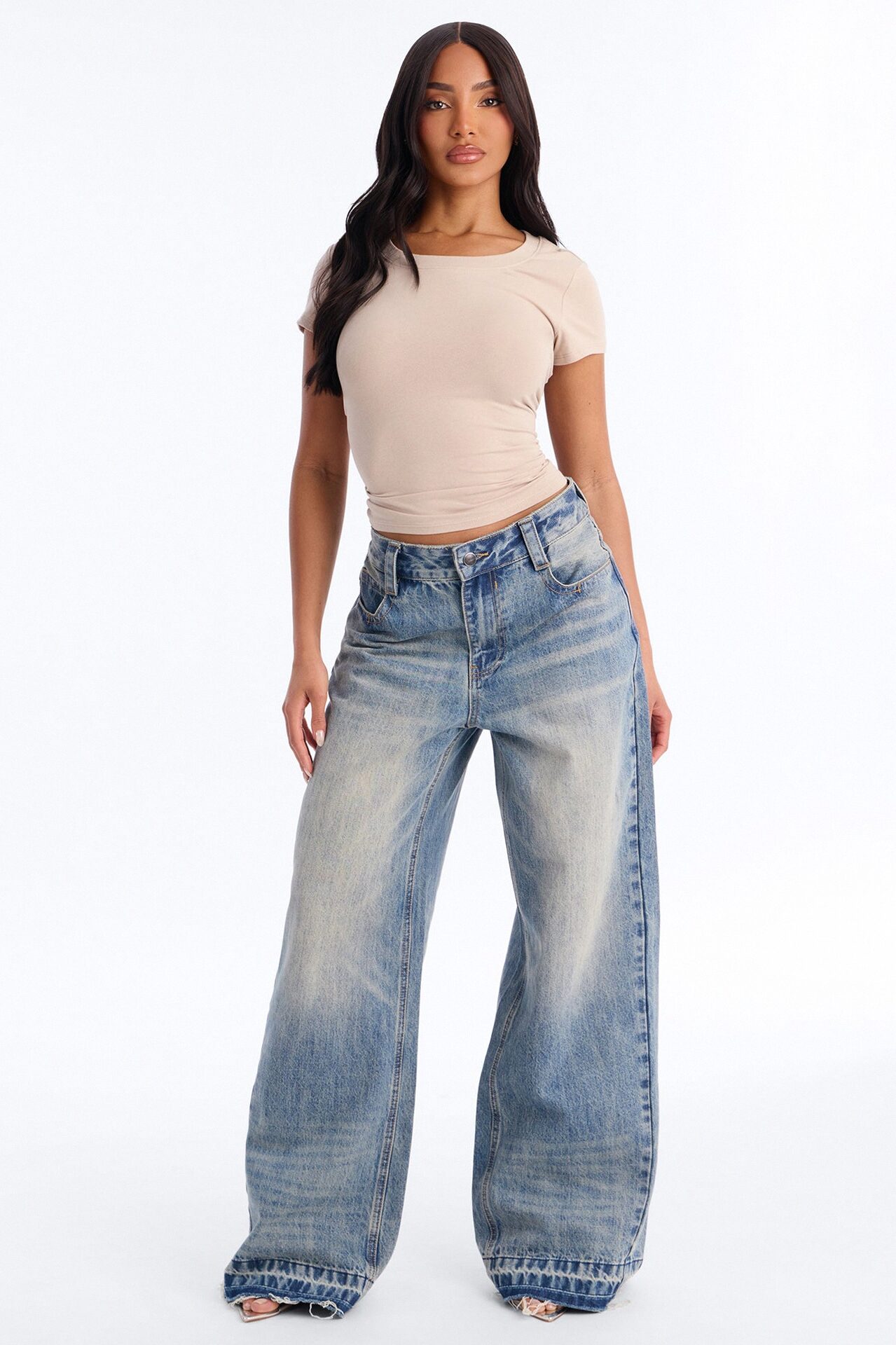 Alyssa Crew Neck Top - Stone