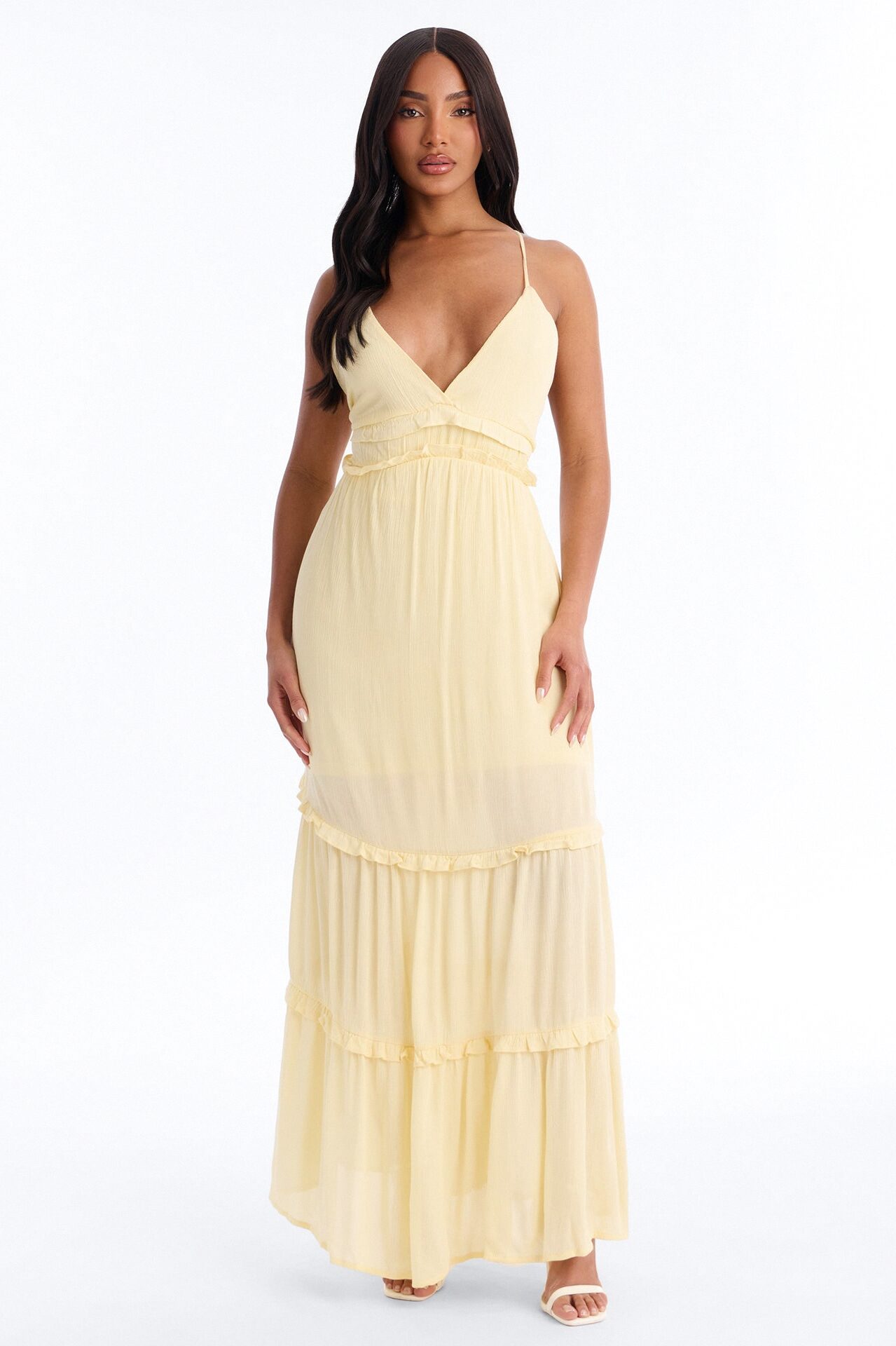Simone Chiffon Maxi Dress - Yellow