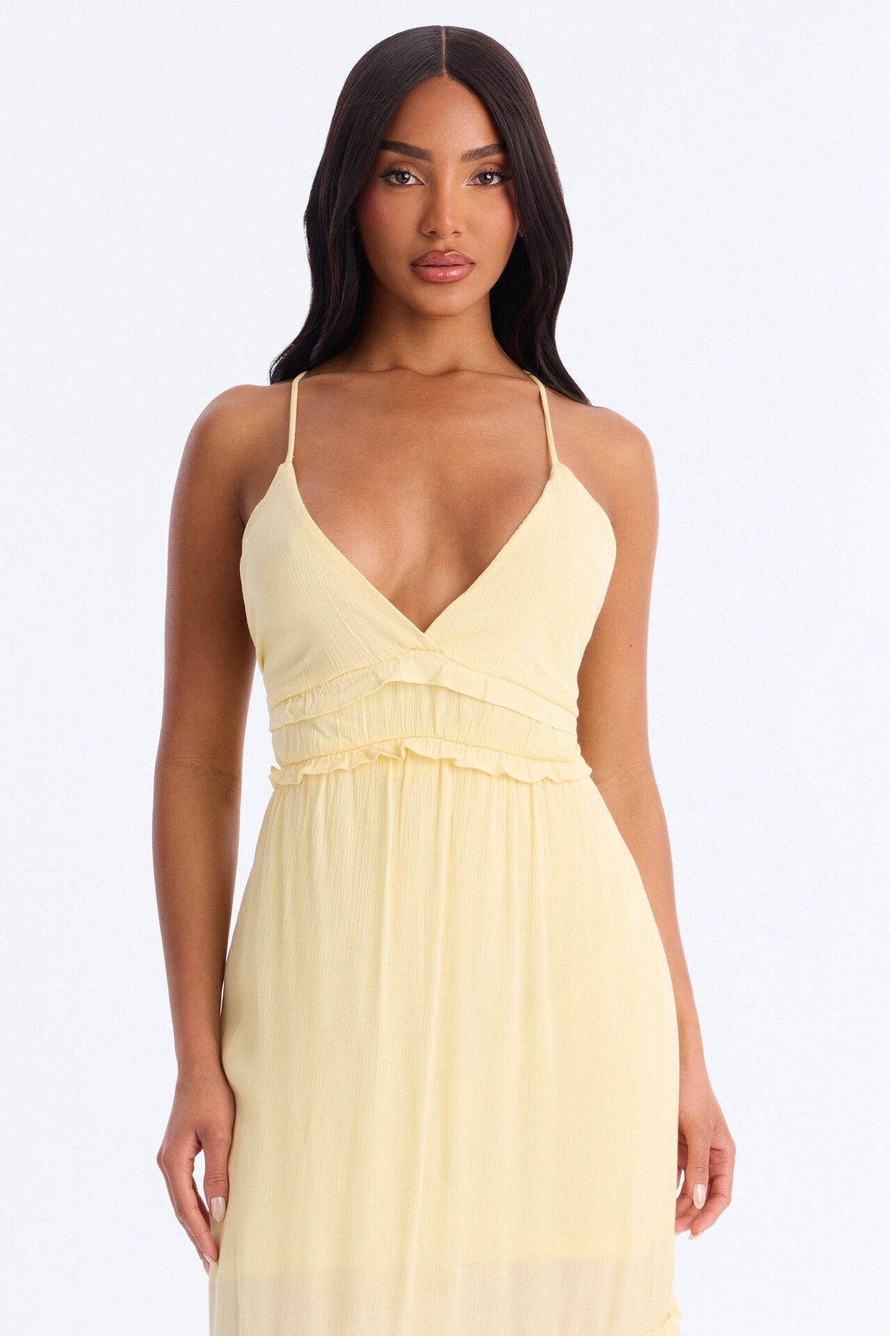 Simone Chiffon Maxi Dress - Yellow