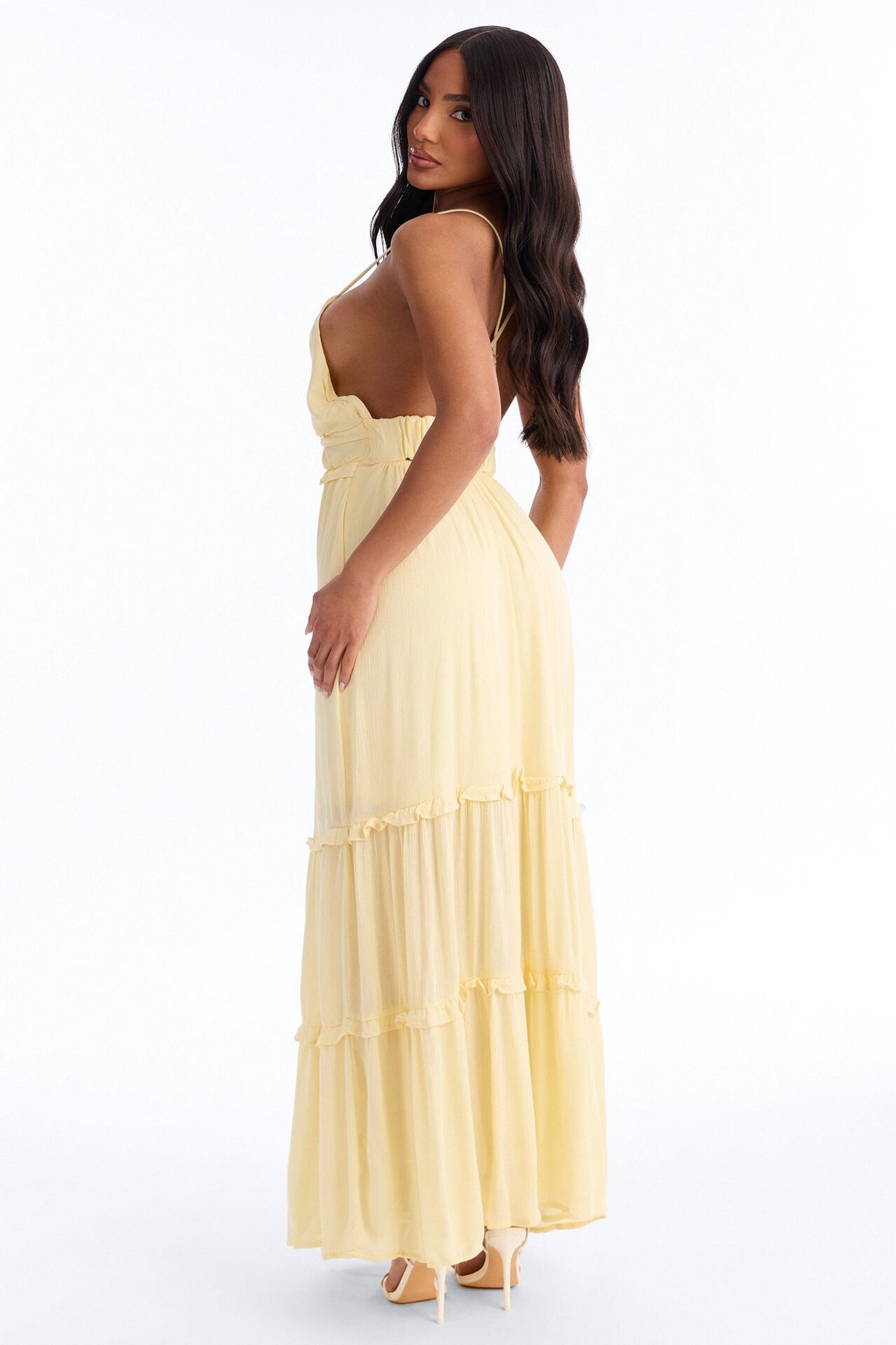 Simone Chiffon Maxi Dress - Yellow