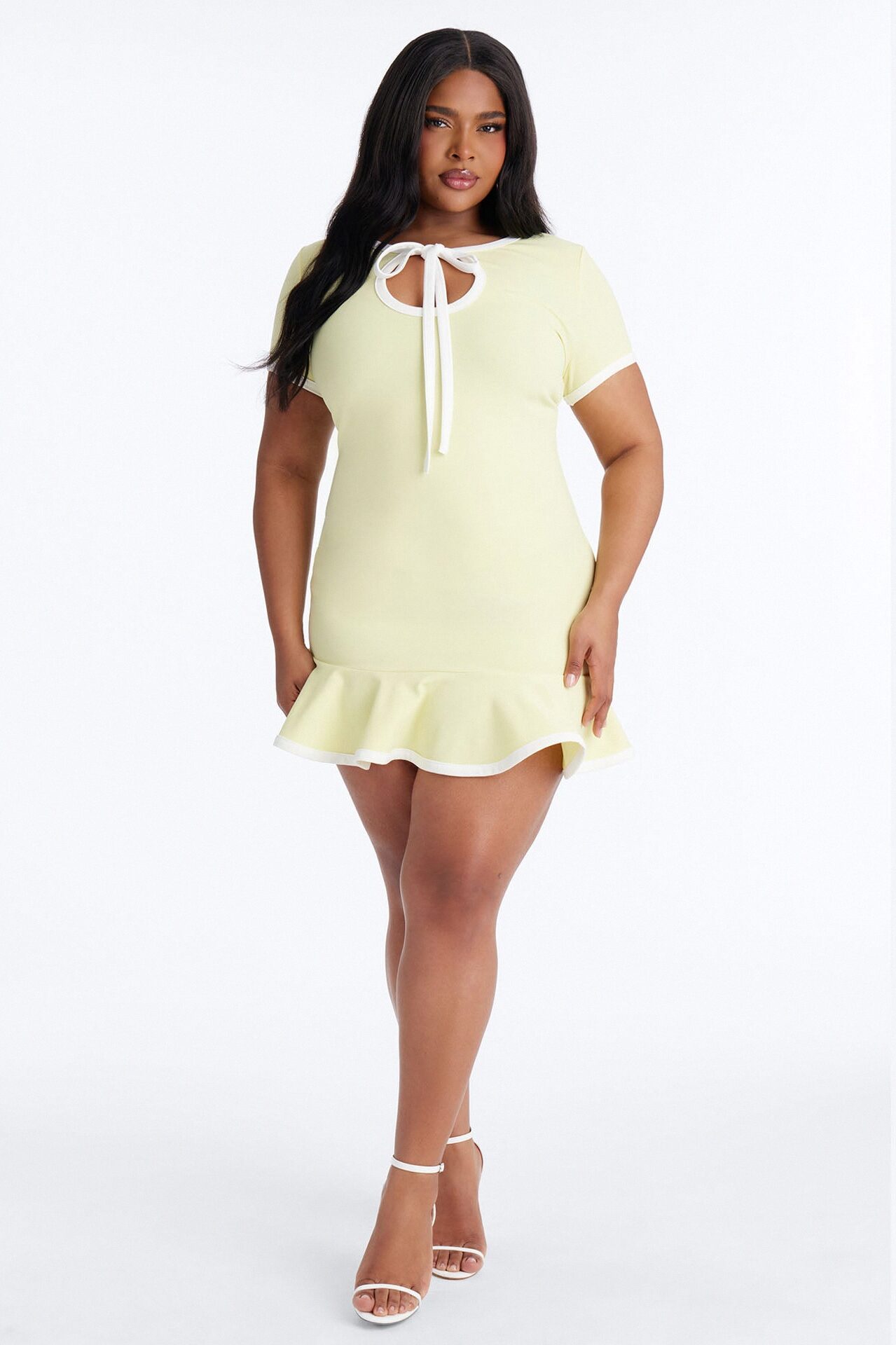 Set The Bar Short Sleeve Mini Dress - Butter Yellow